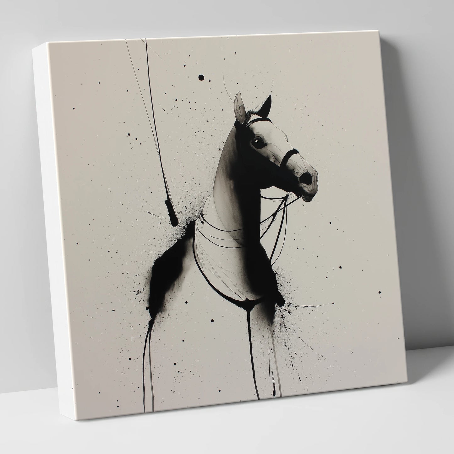 Inked Polo Silhouette polo horse canvas wall art