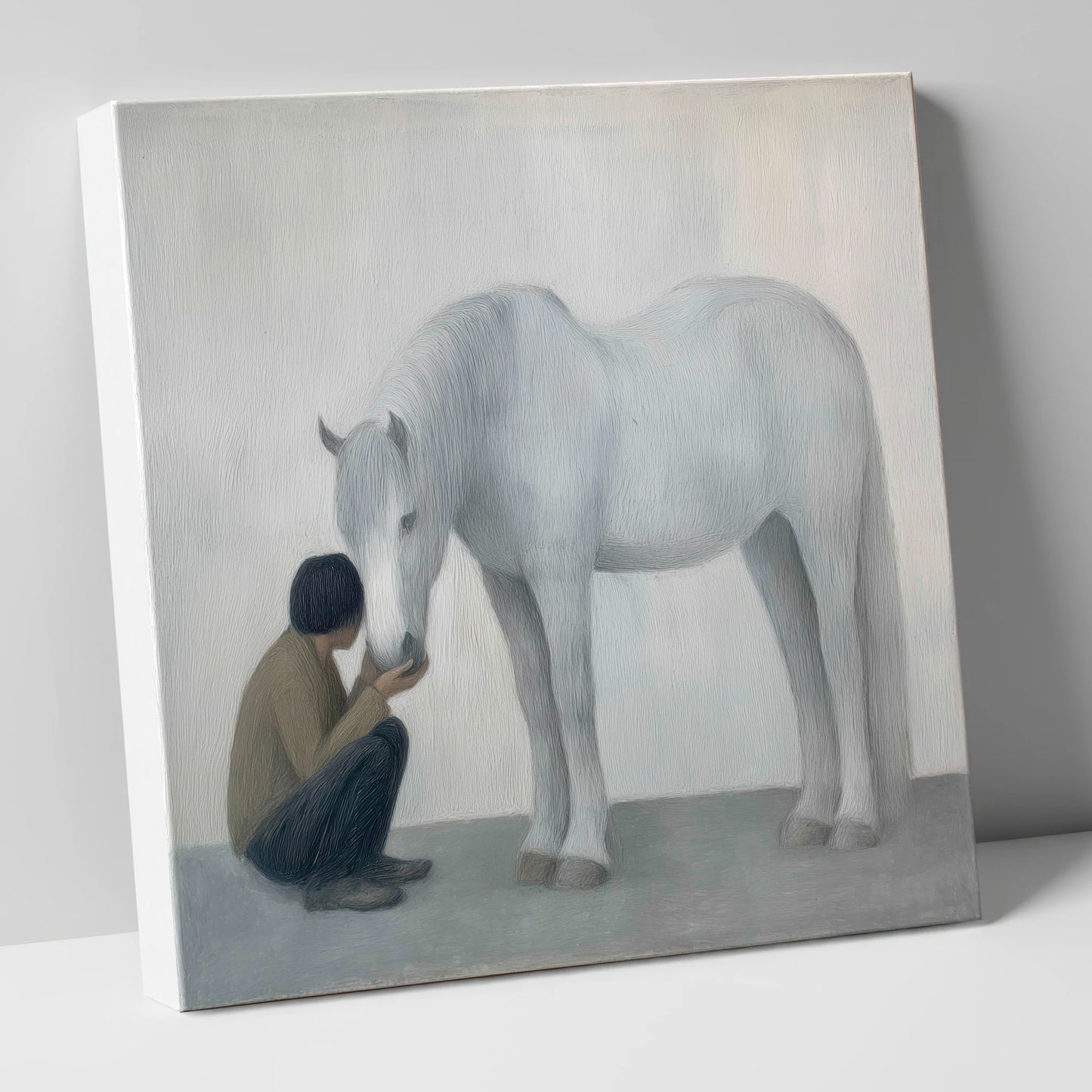 The Quiet Connection horse & rider canvas wall art