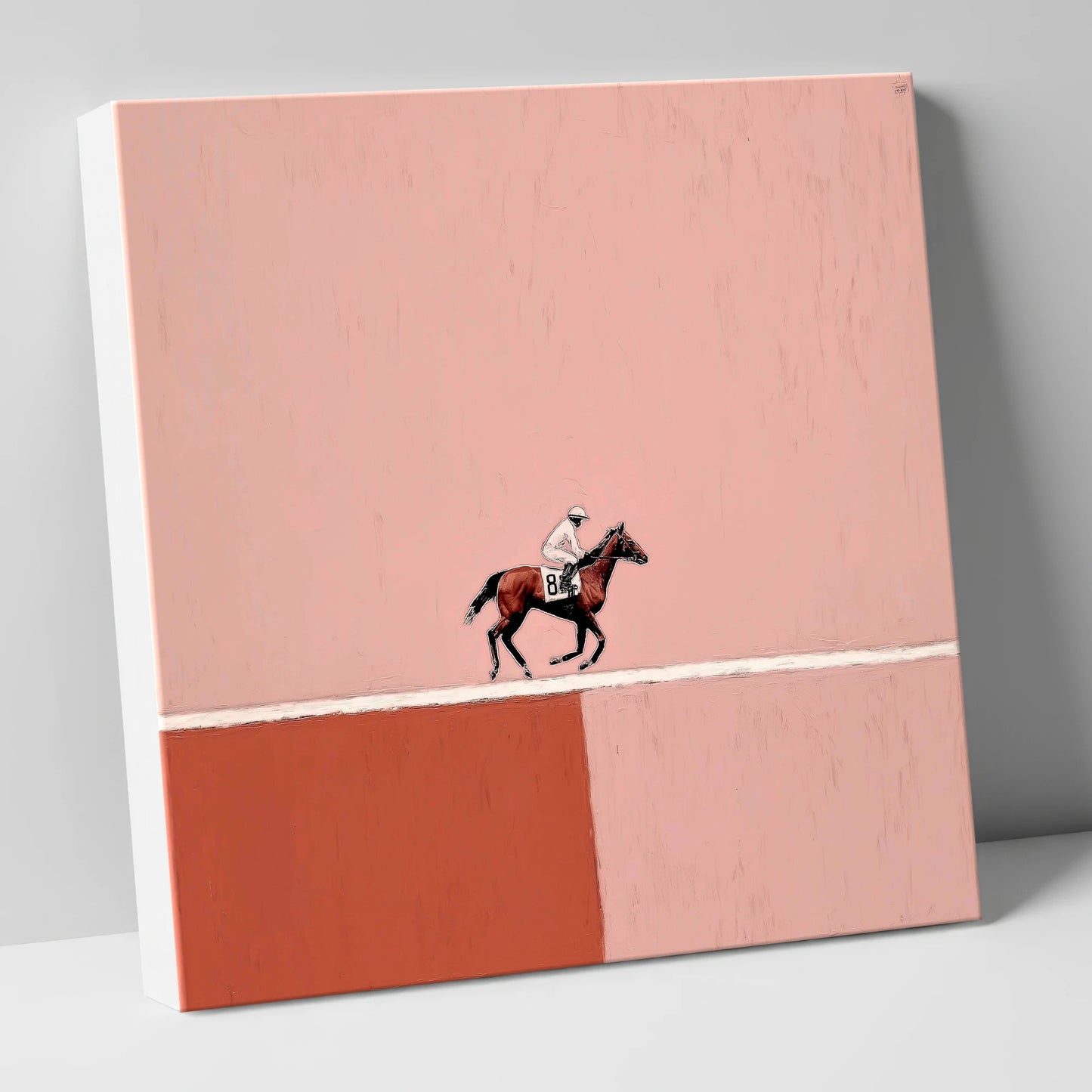 Dusty Rose Gallop racing horse canvas wall art