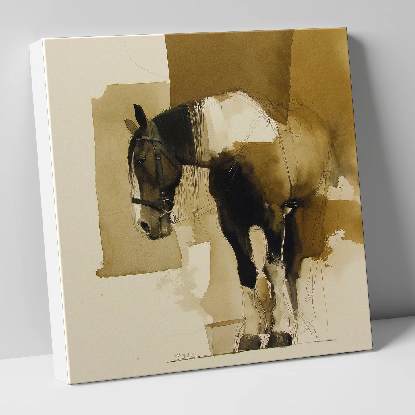 Earthy Equine Profile horse breed canvas wall art