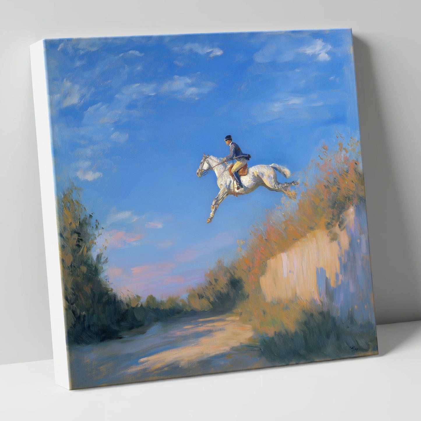 Sunlit Clearance show jumping horse canvas wall art
