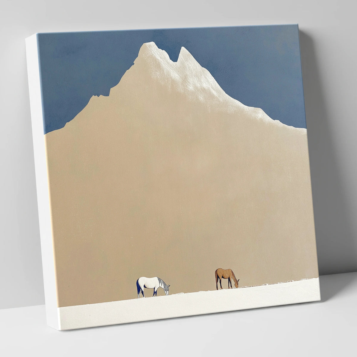 Beneath the Golden Peak horse landscape canvas wall art