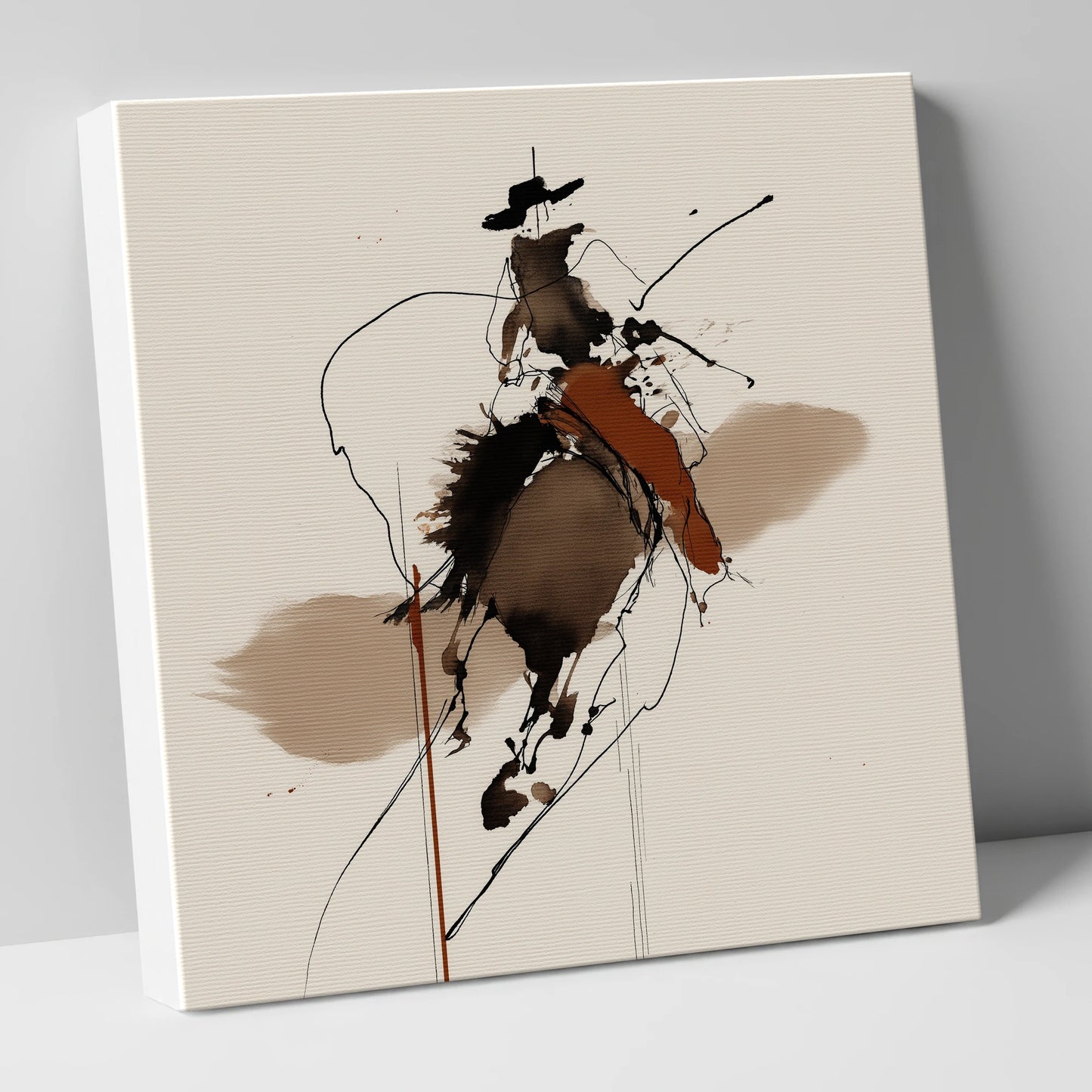 Frontier Ink Silhouette western horse canvas wall art