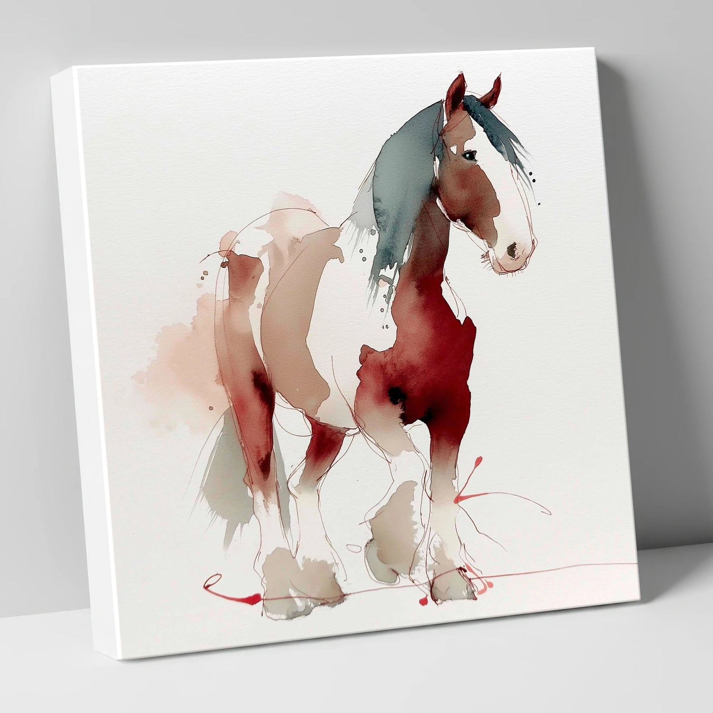 Crimson Wash Heavy Horse horse breed canvas wall art