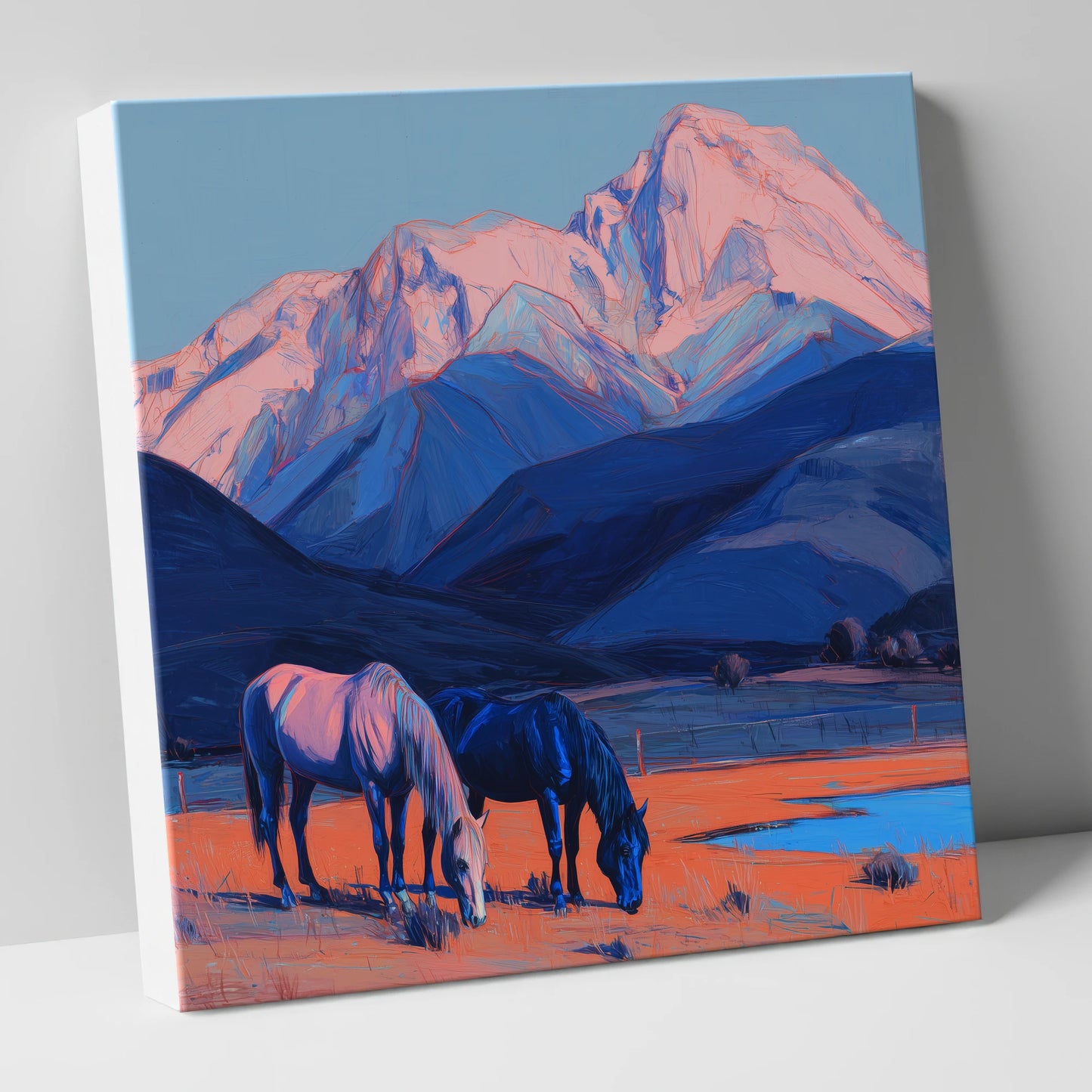 Indigo Mountain Pastures horse landscape canvas wall art