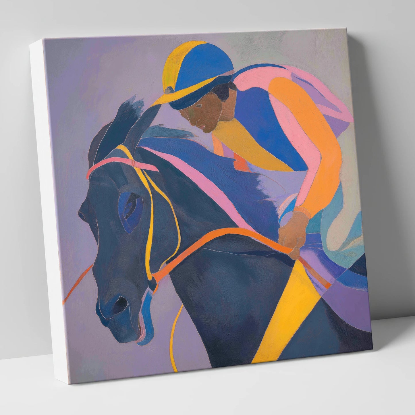 Dynamic Silks racing horse canvas wall art