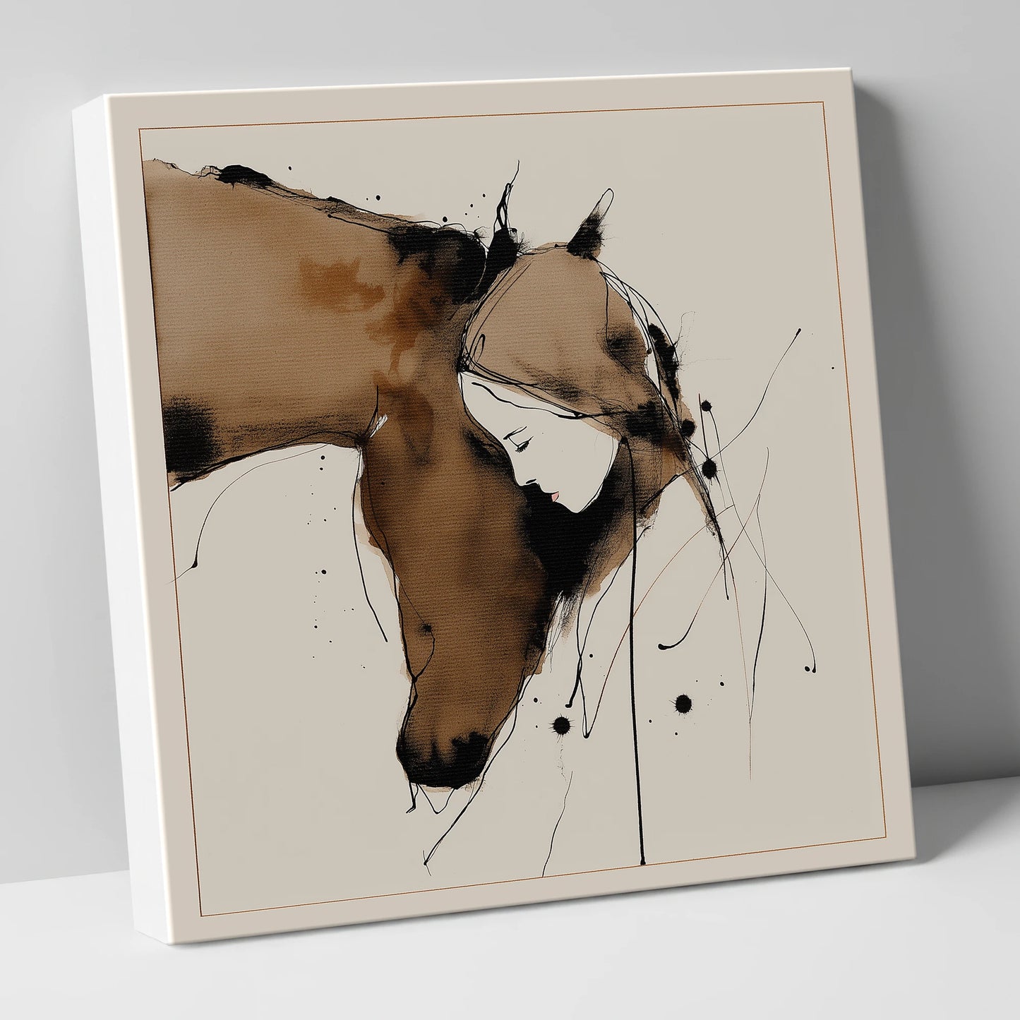 Unspoken Harmony horse & rider canvas wall art