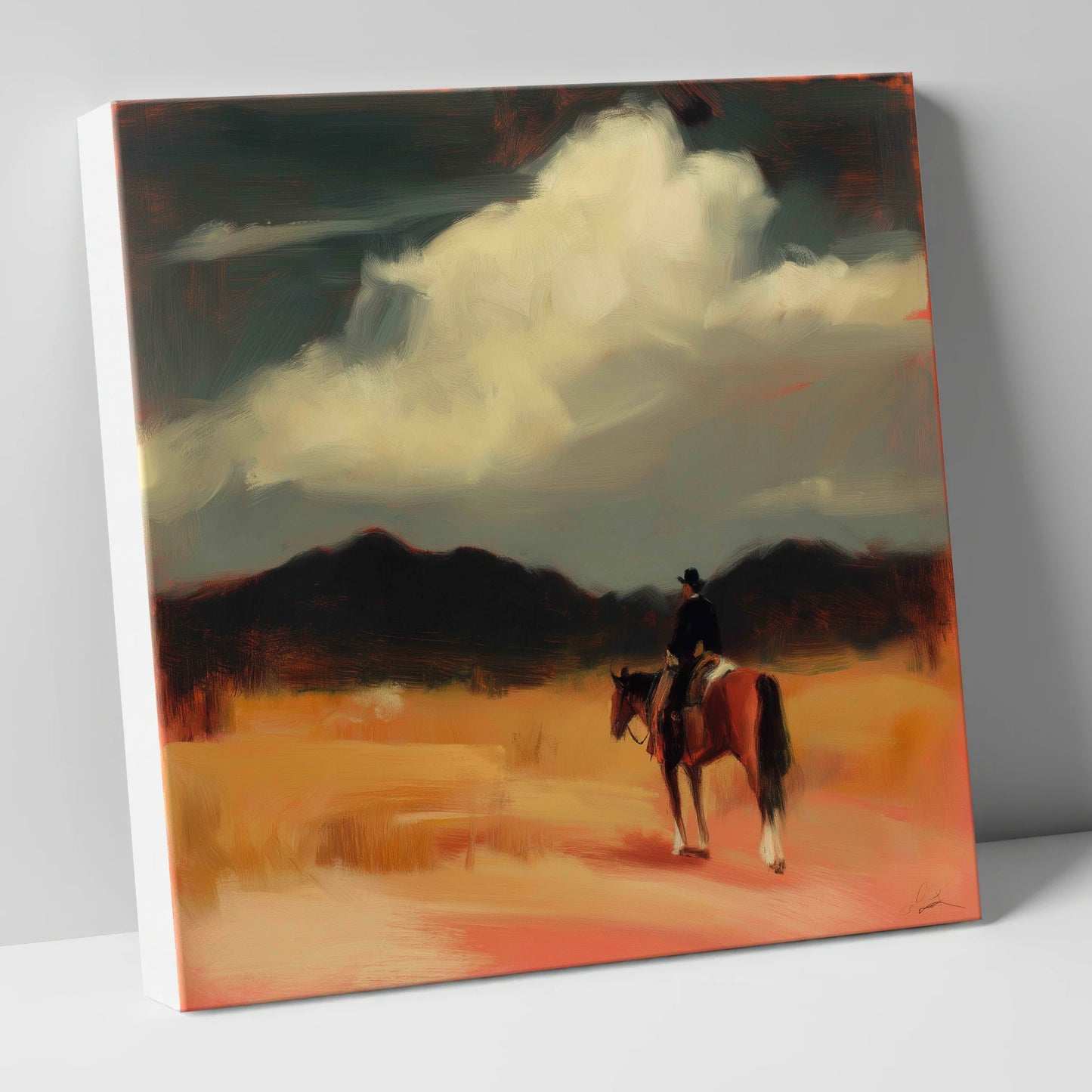 Distant Horizons western horse canvas wall art