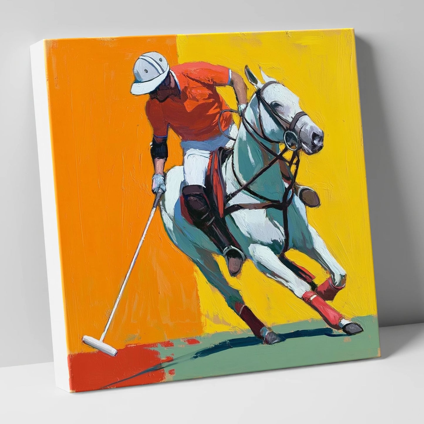 Mid-Swing Momentum polo horse canvas wall art
