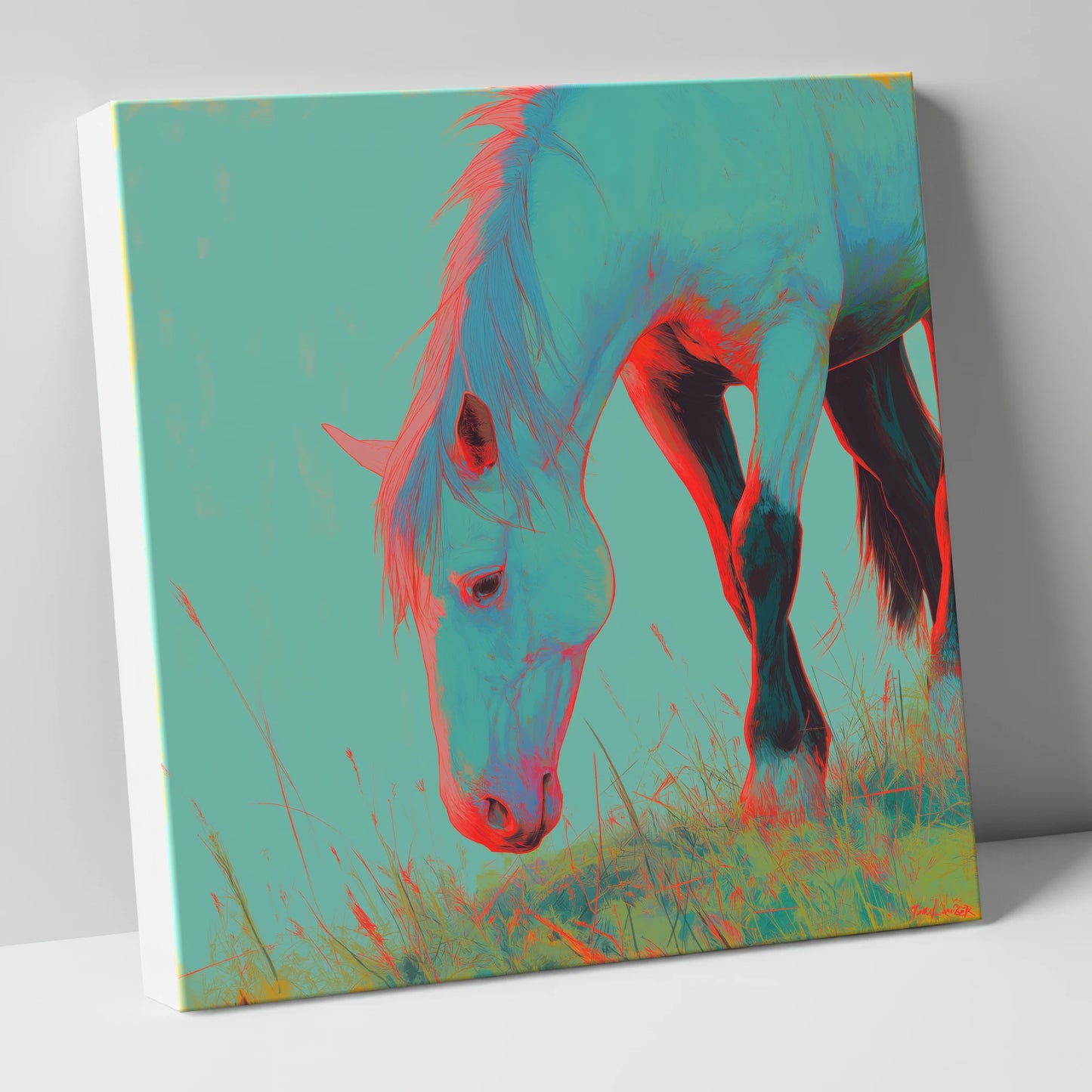 Electric Pasture Portrait horse portrait canvas wall art