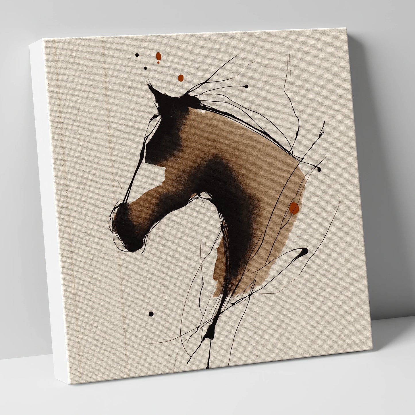 Fluid Sepia Equine Profile horse portrait canvas wall art