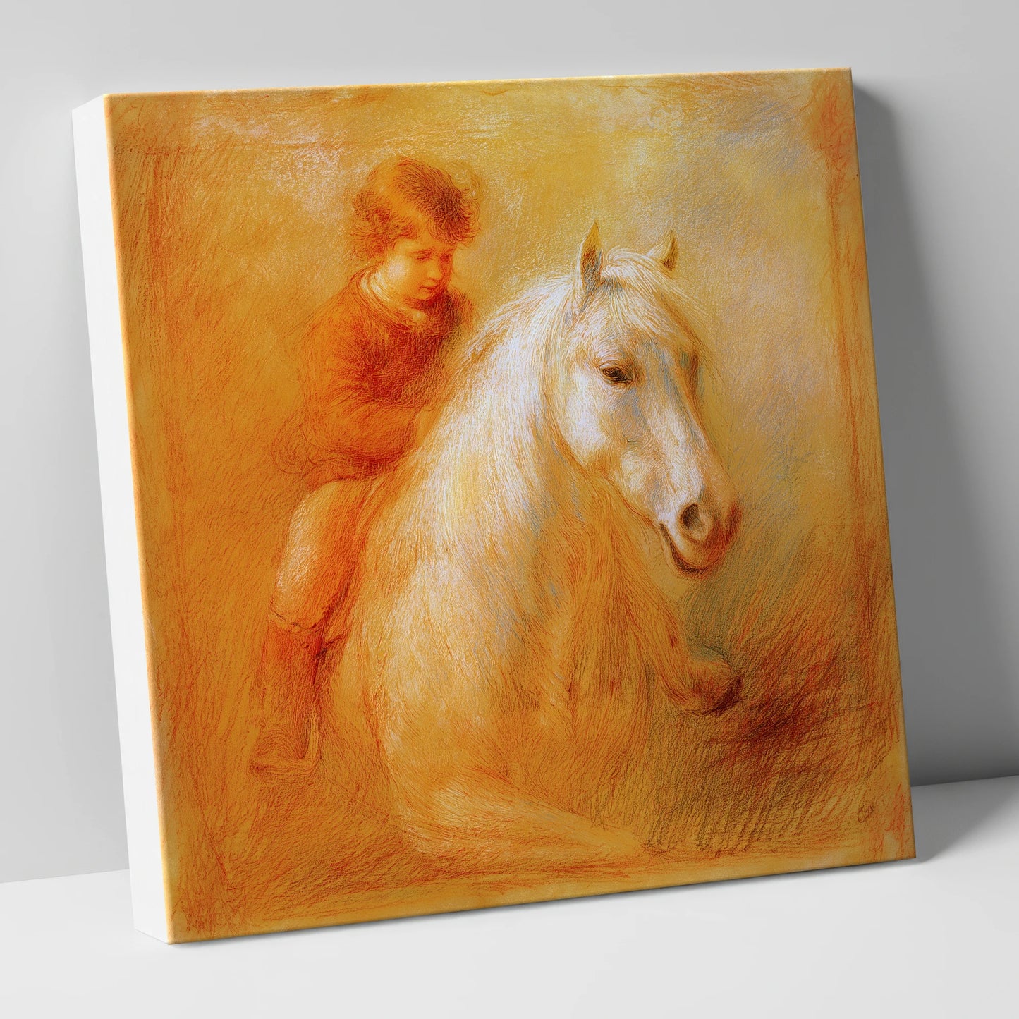 The Bareback Bond horse & rider canvas wall art