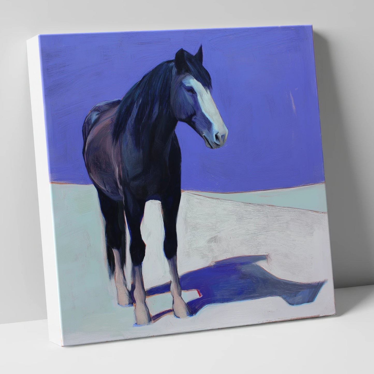 Indigo Solitude horse portrait canvas wall art