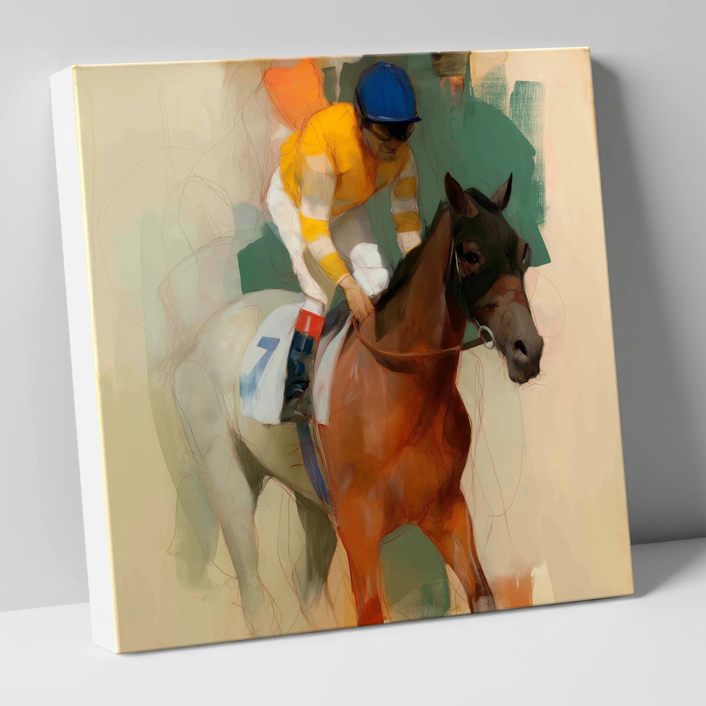 Silks at the Start racing horse canvas wall art