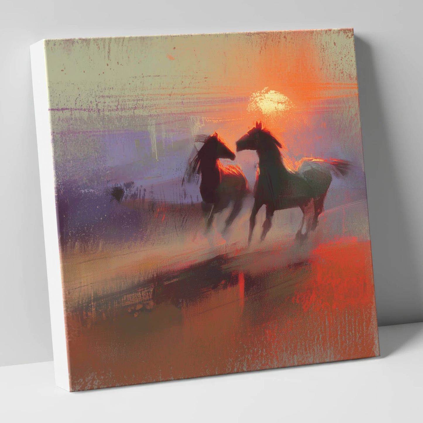 Untamed at Dusk wild horses canvas wall art