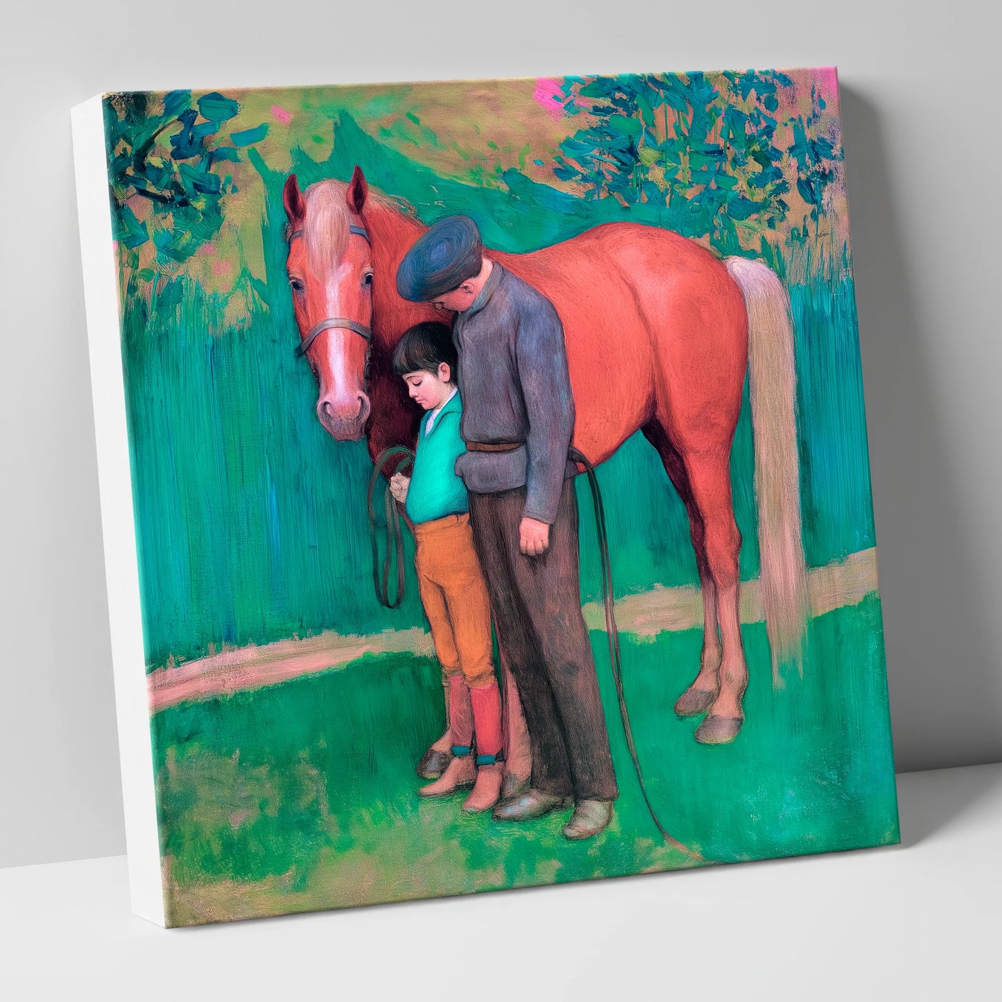 A Quiet Connection horse & rider canvas wall art