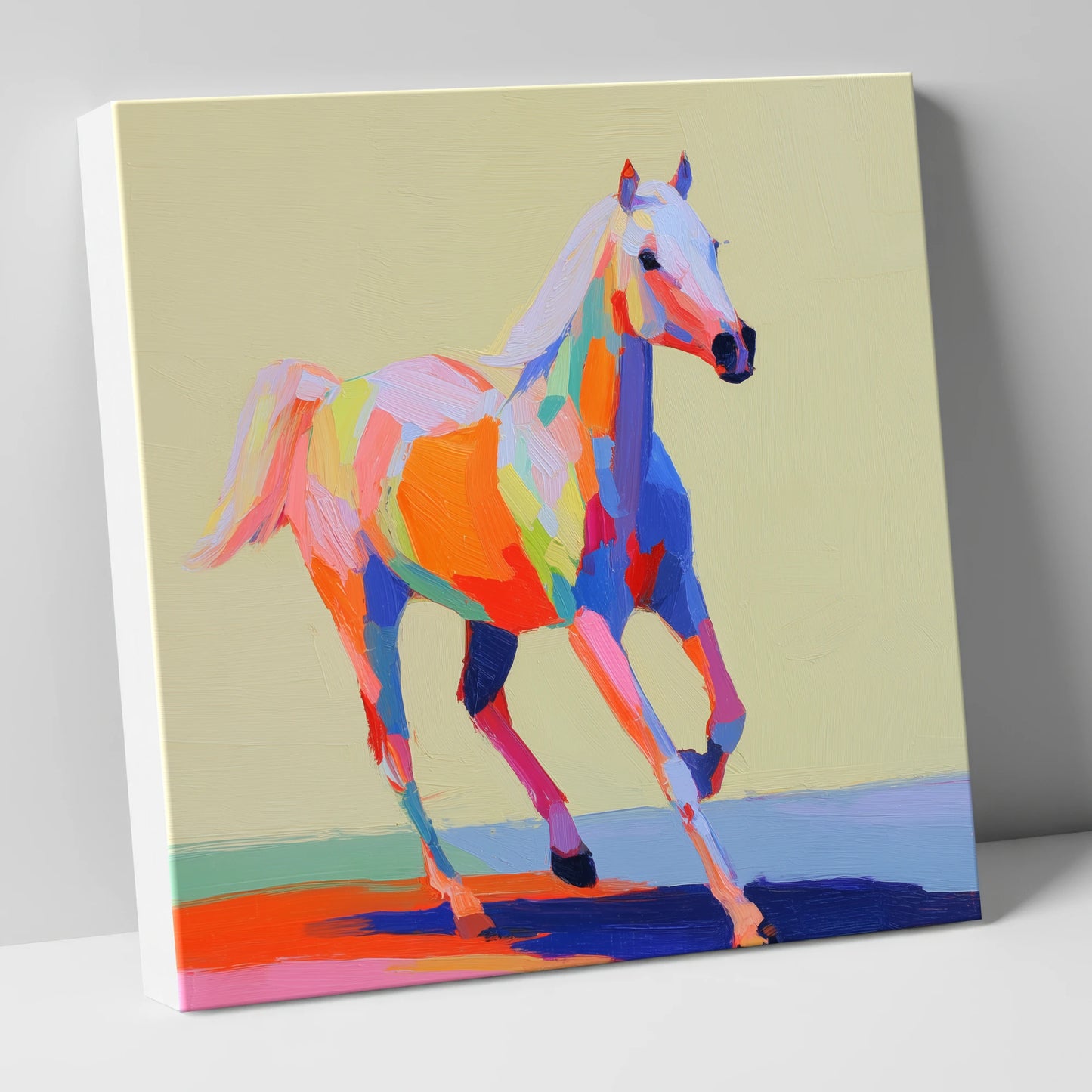 Prismatic Canter horse breed canvas wall art