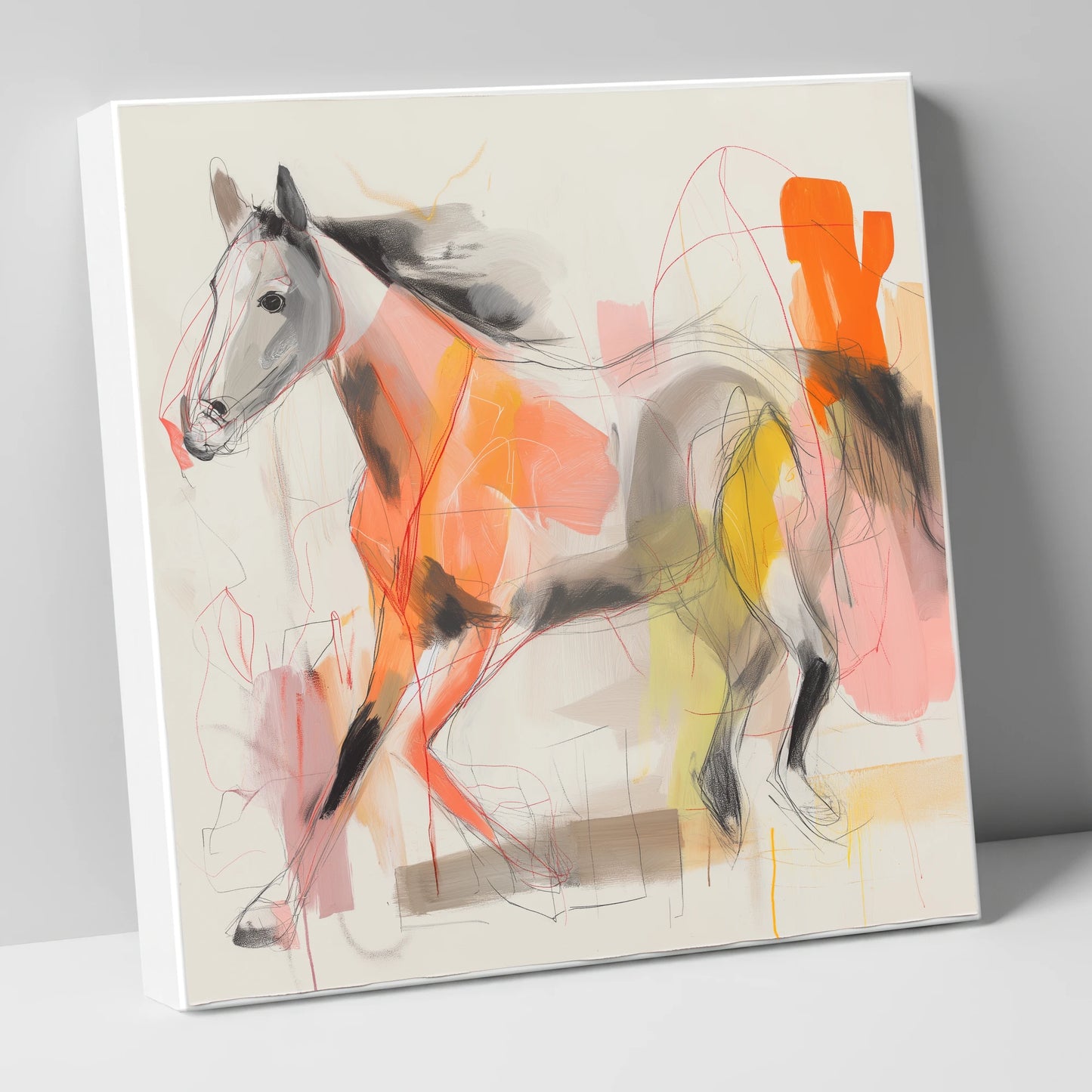 Vibrant Equine Spirit horse portrait canvas wall art