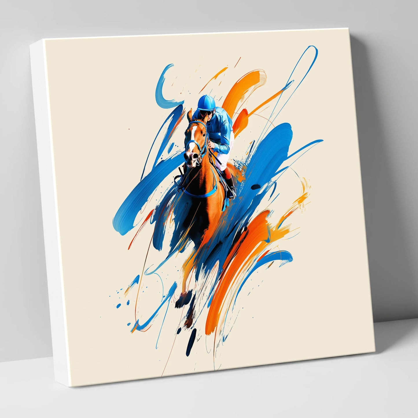Sprint to the Wire racing horse canvas wall art