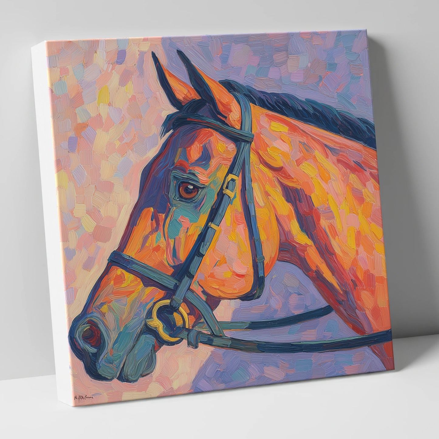 Vivid Equine Gaze racing horse canvas wall art