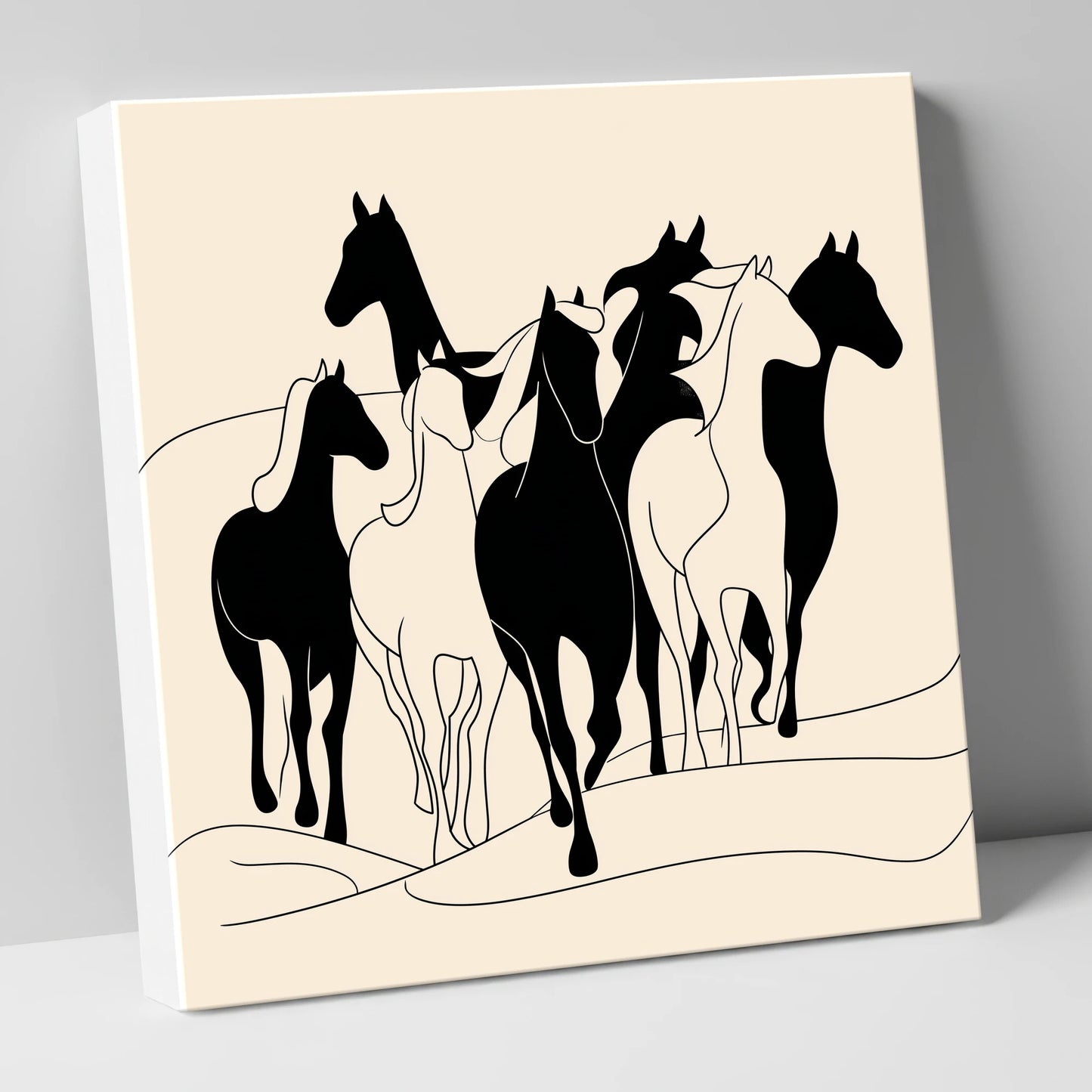 Fluid Herd Harmony wild horses canvas wall art