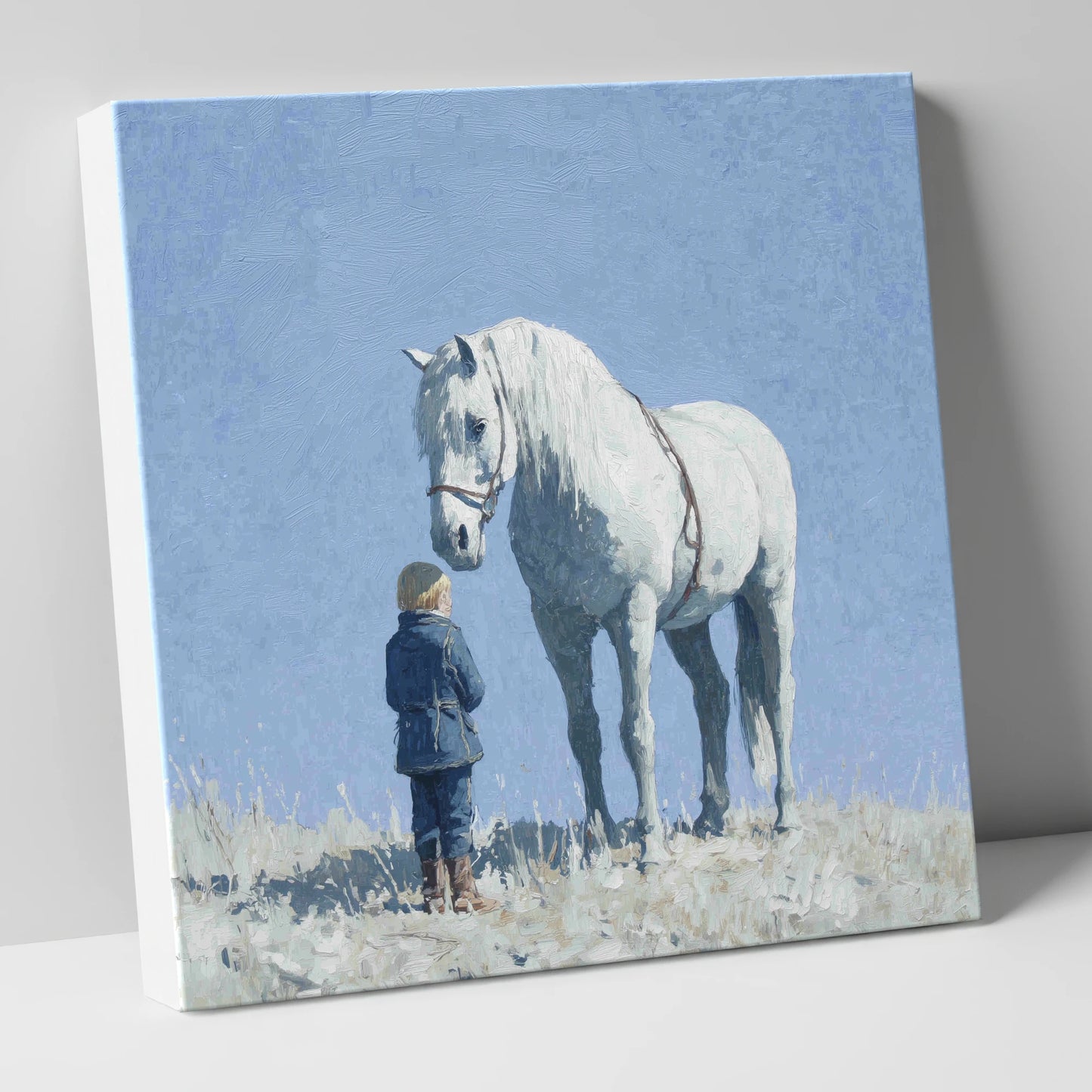 A Quiet Trust horse & rider canvas wall art