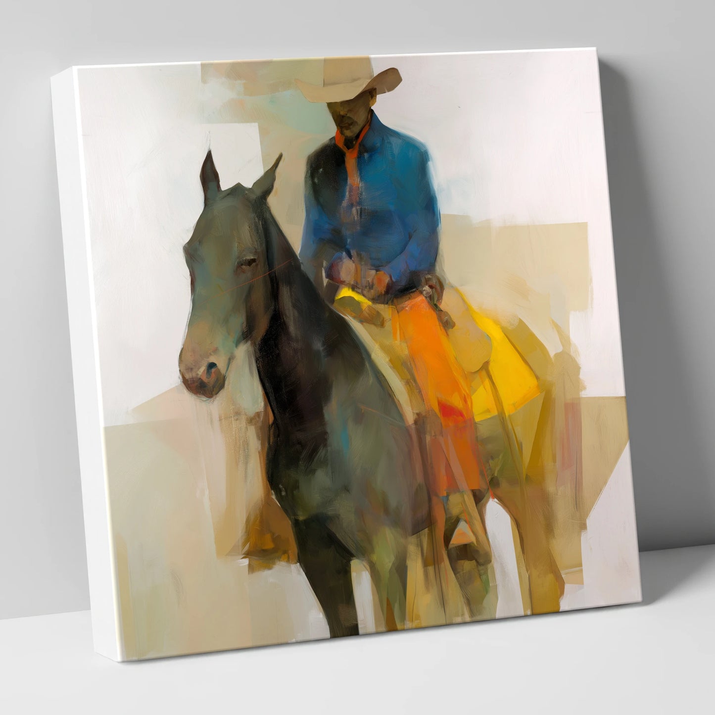 Painted Desert Rider western horse canvas wall art