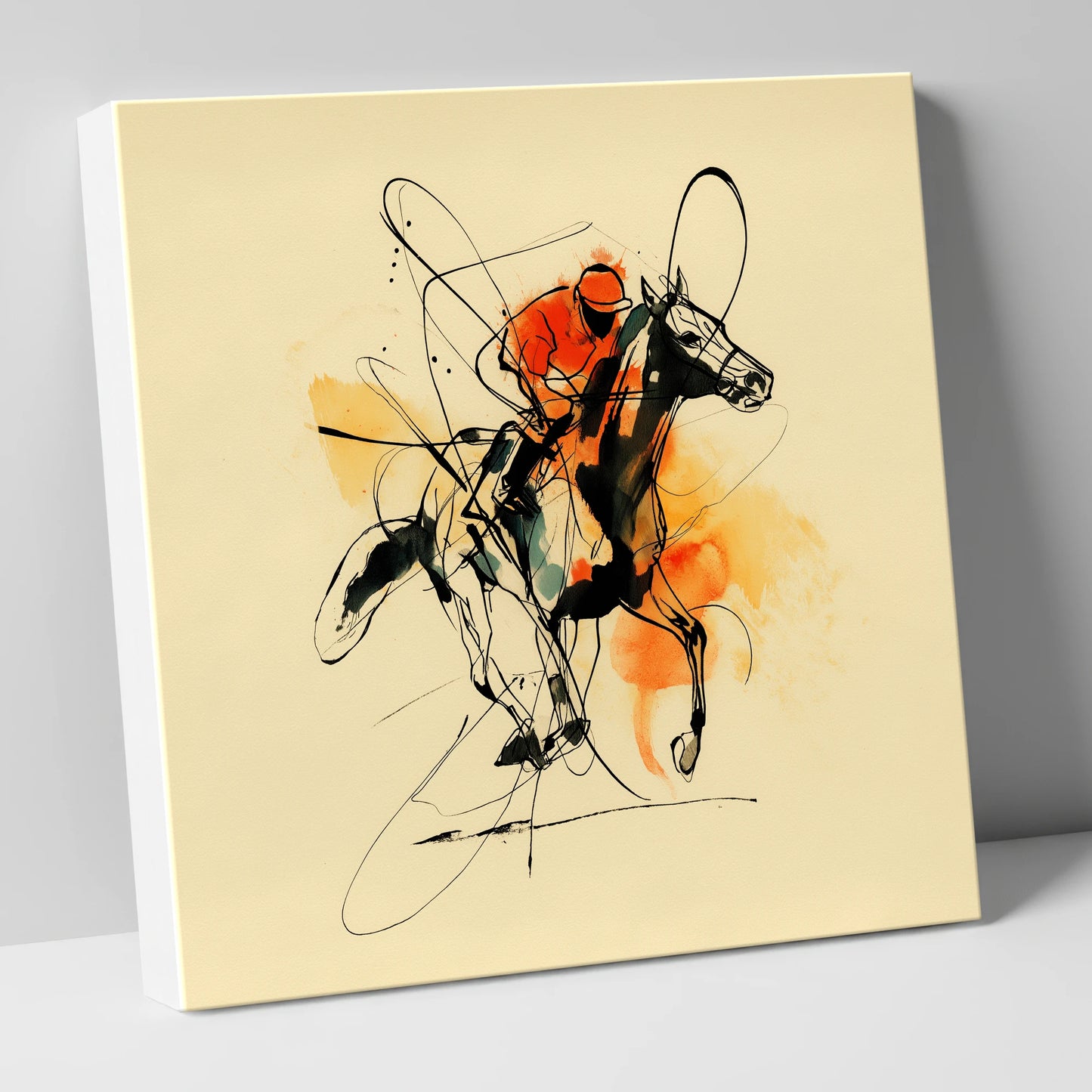 Velocity in Amber racing horse canvas wall art