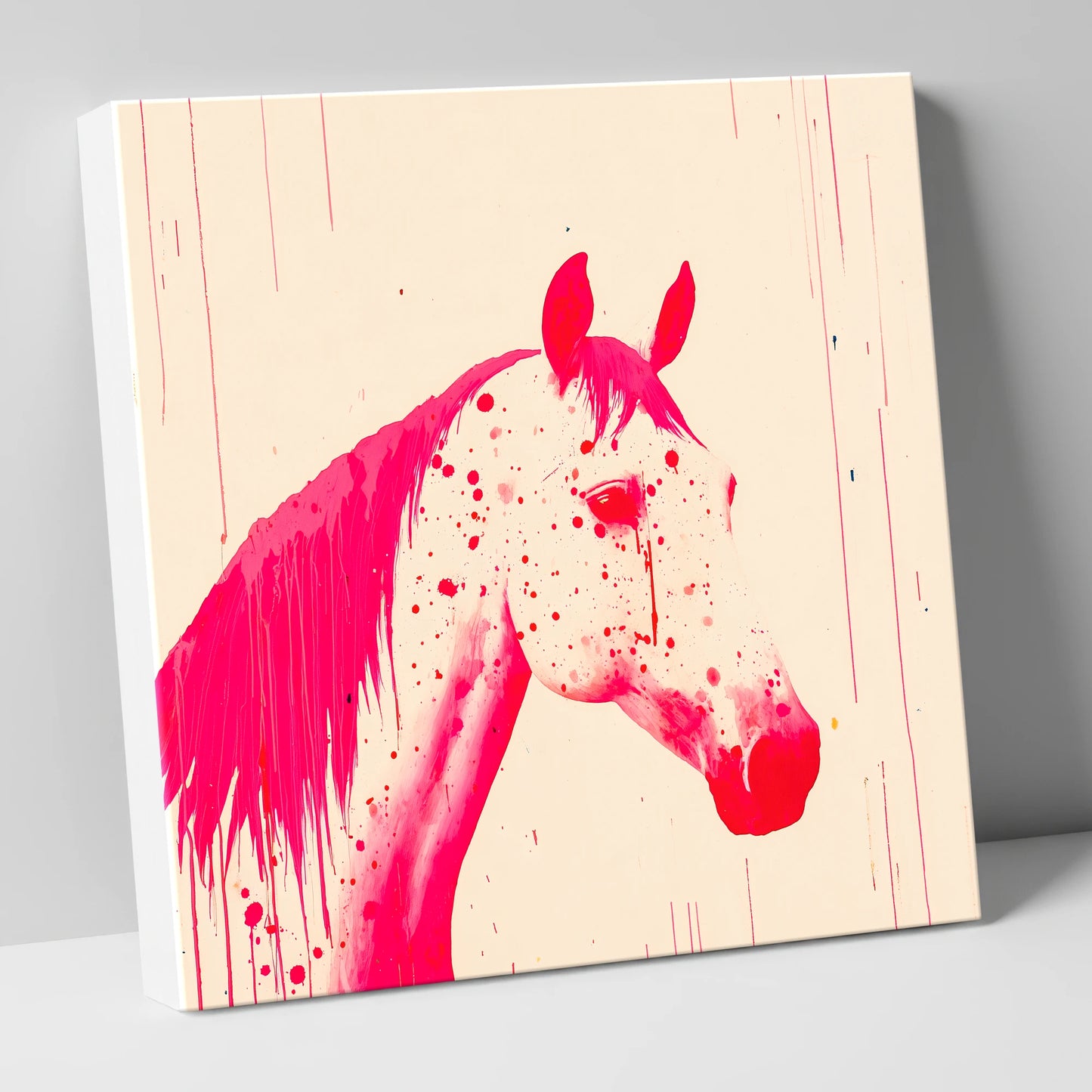 Bold Magenta Profile horse breed canvas wall art
