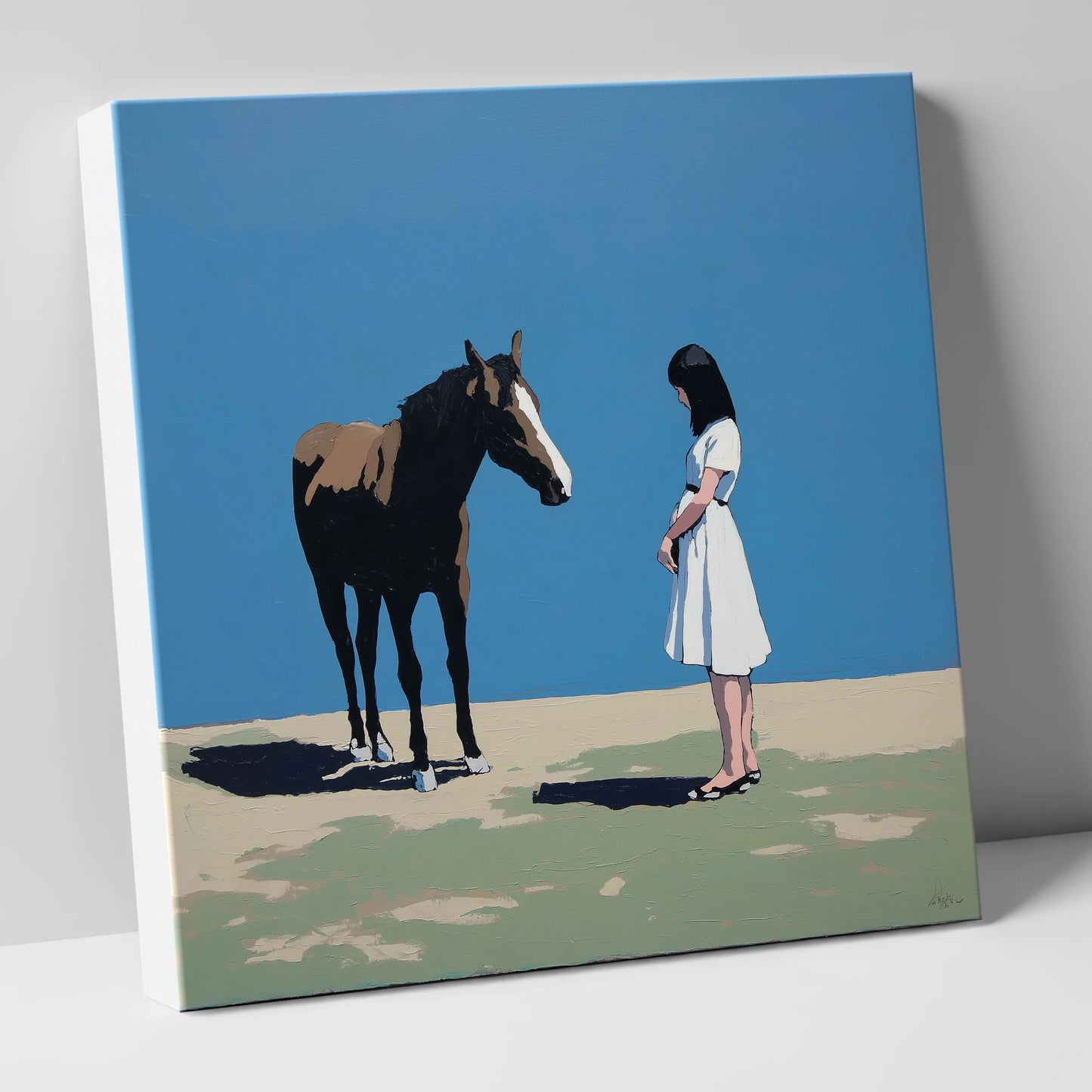 The Stillness Between Us horse & rider canvas wall art