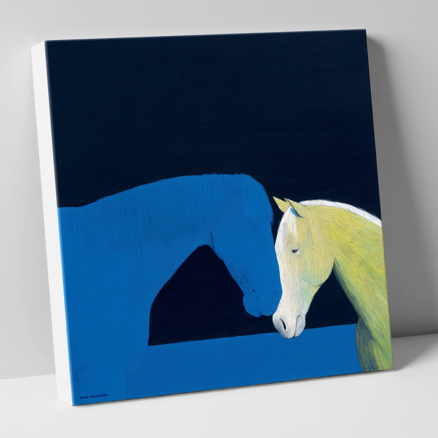 Silent Greeting horse portrait canvas wall art
