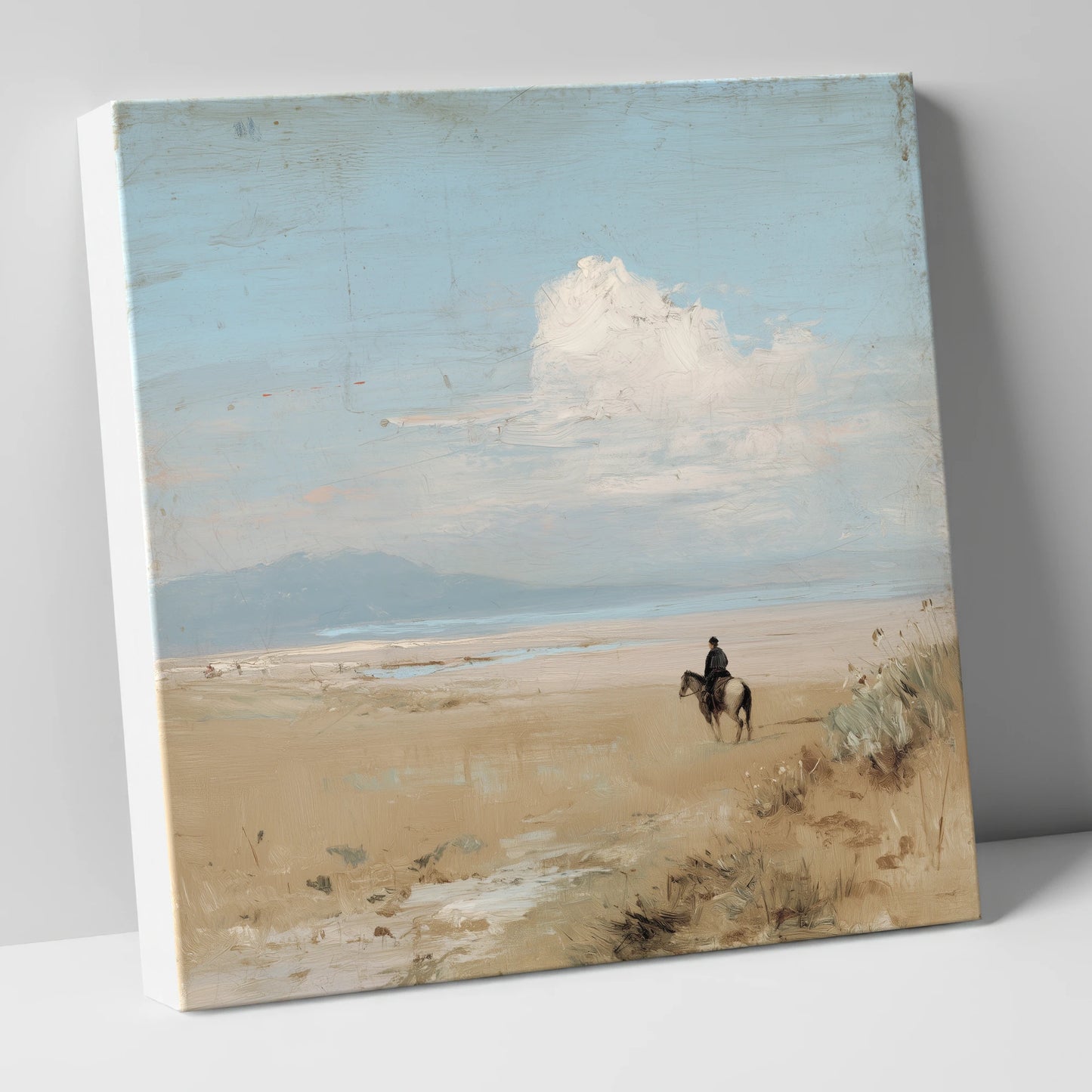 The Quiet Horizon horse landscape canvas wall art
