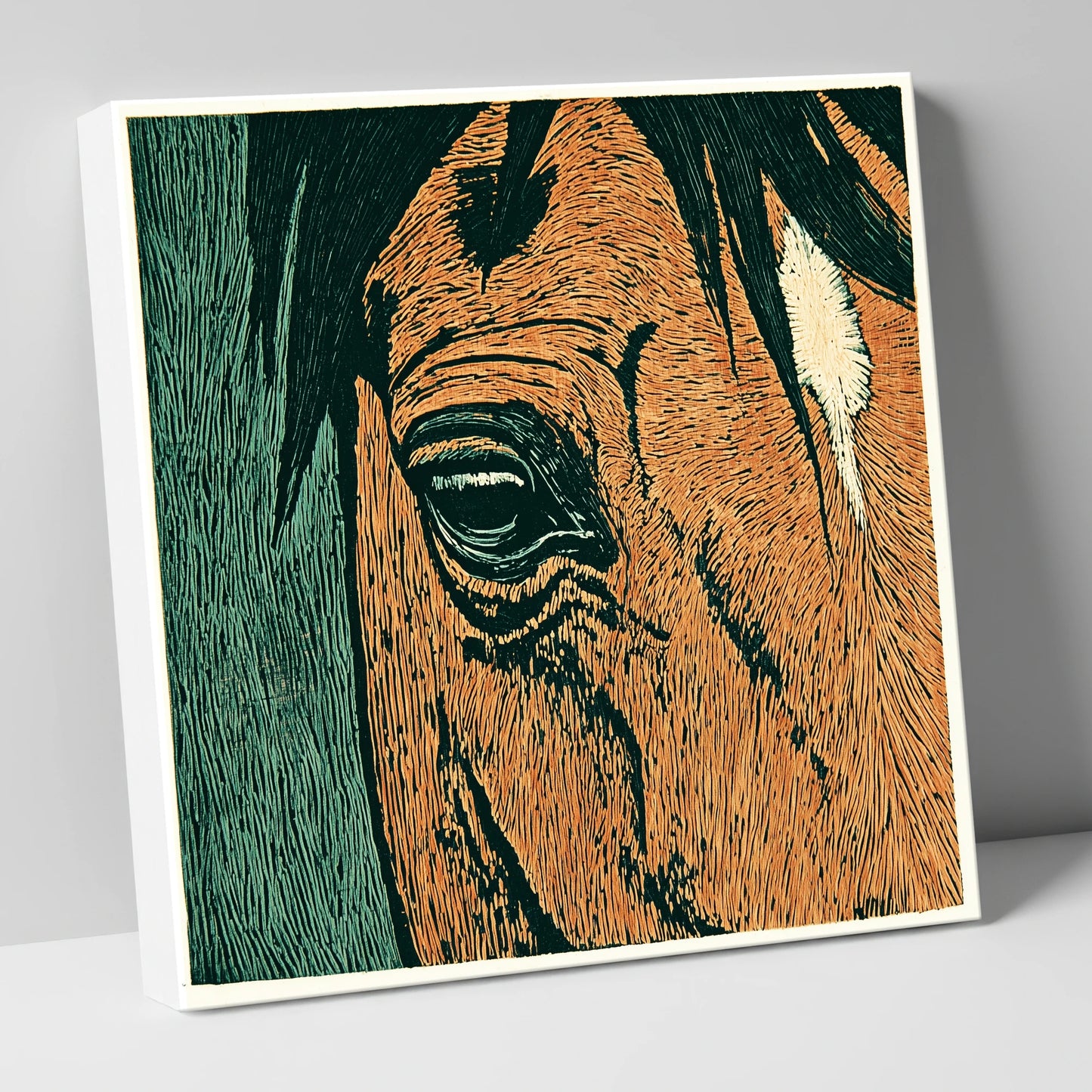 The Chestnut Gaze horse portrait canvas wall art