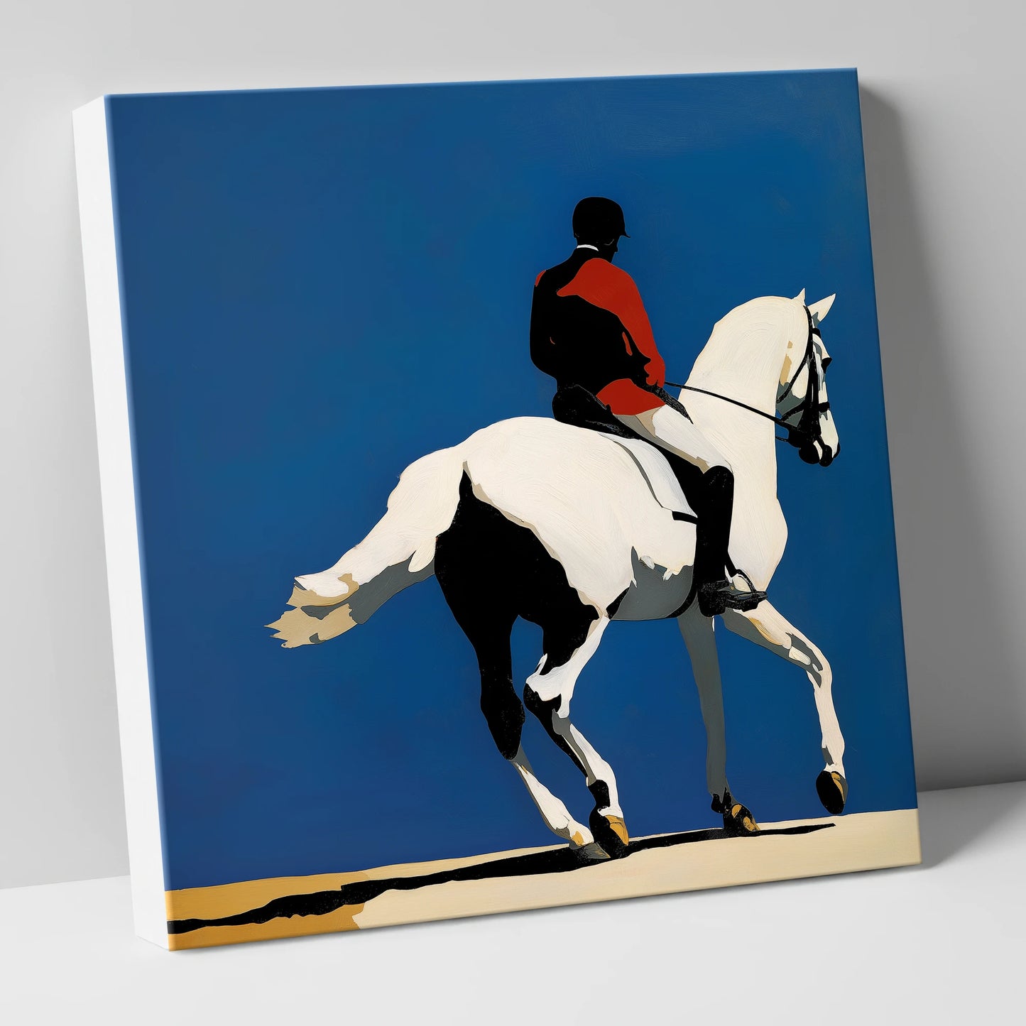 Scarlet Dressage Silhouette dressage horse canvas wall art