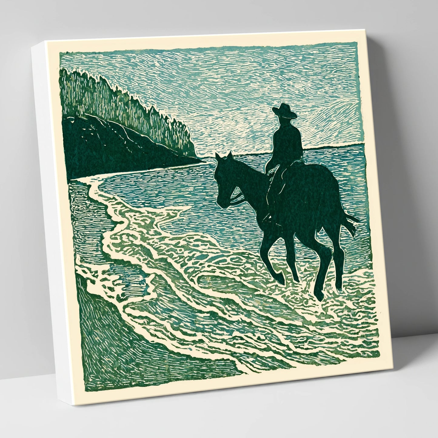 Edge of the Tide beach horse canvas wall art