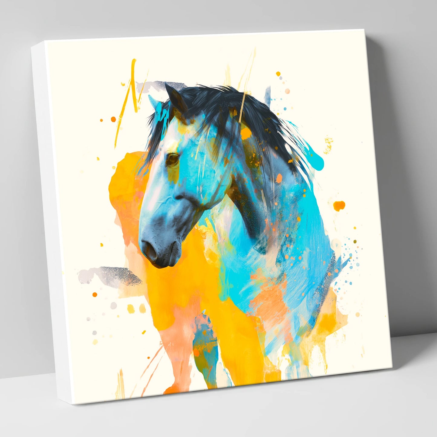 Azure Spirit horse portrait canvas wall art