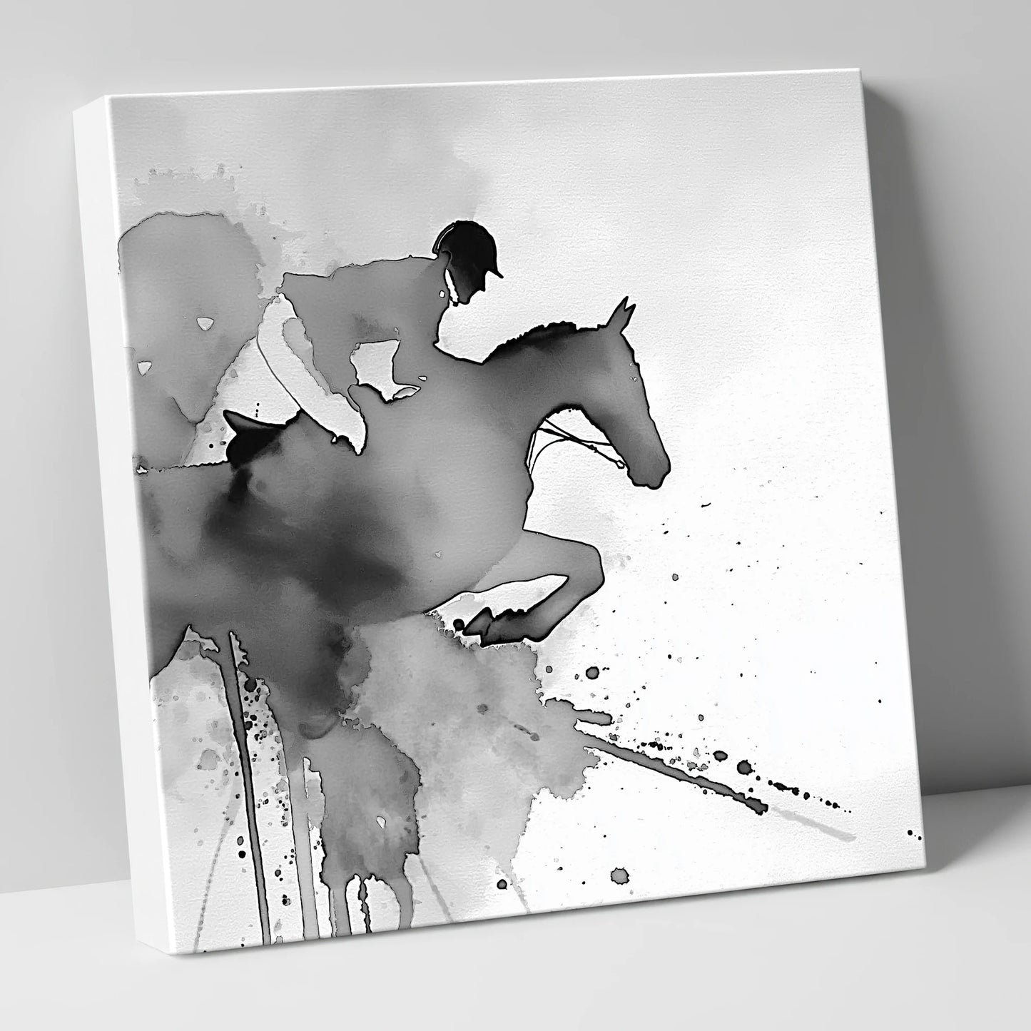 Ethereal Flight show jumping horse canvas wall art