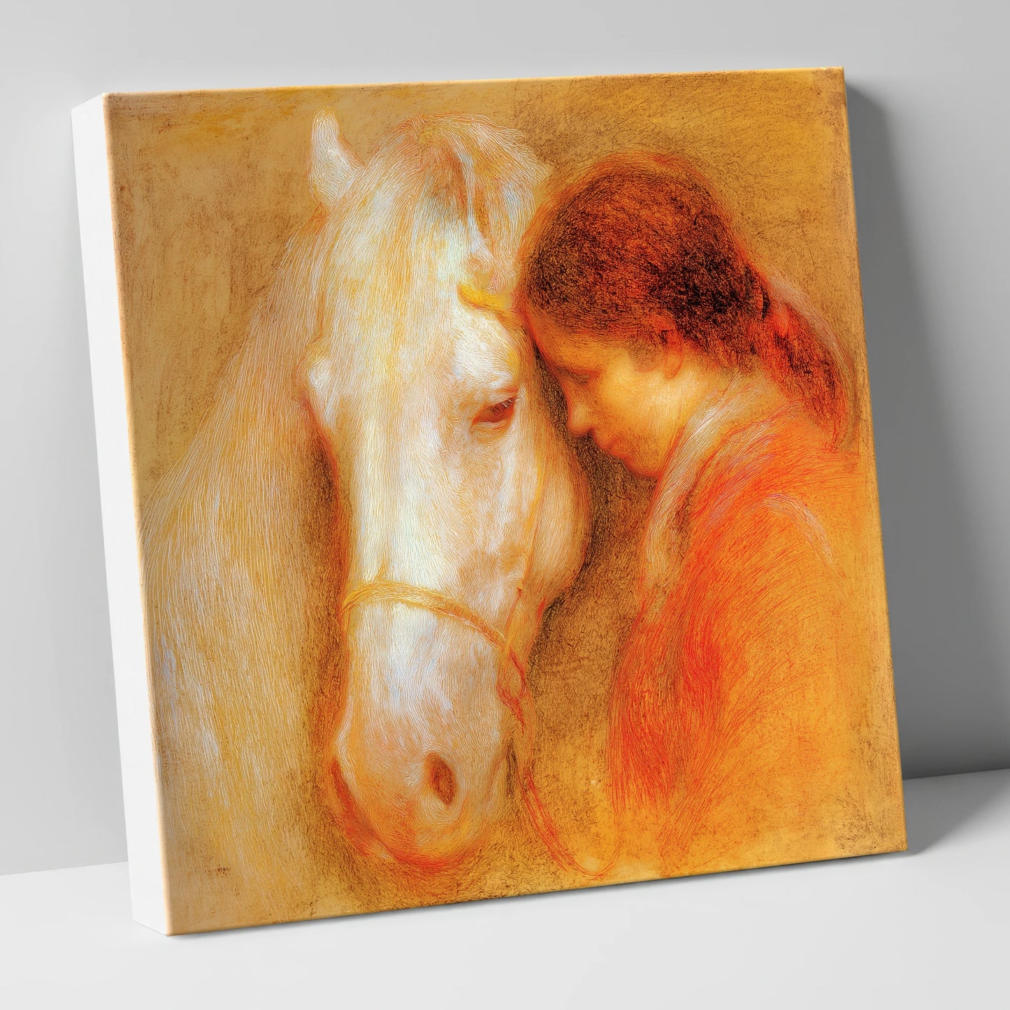 The Unspoken Bond horse & rider canvas wall art