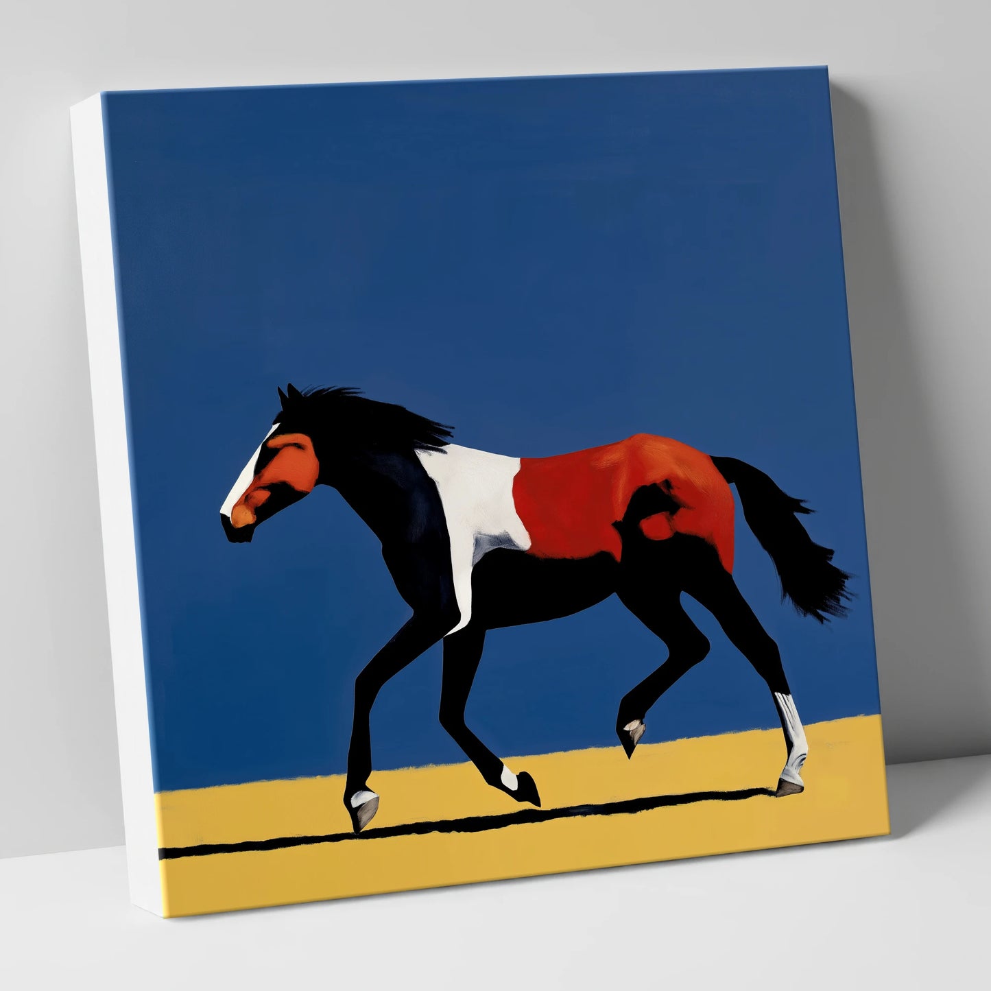 Vibrant Equine Stride horse portrait canvas wall art