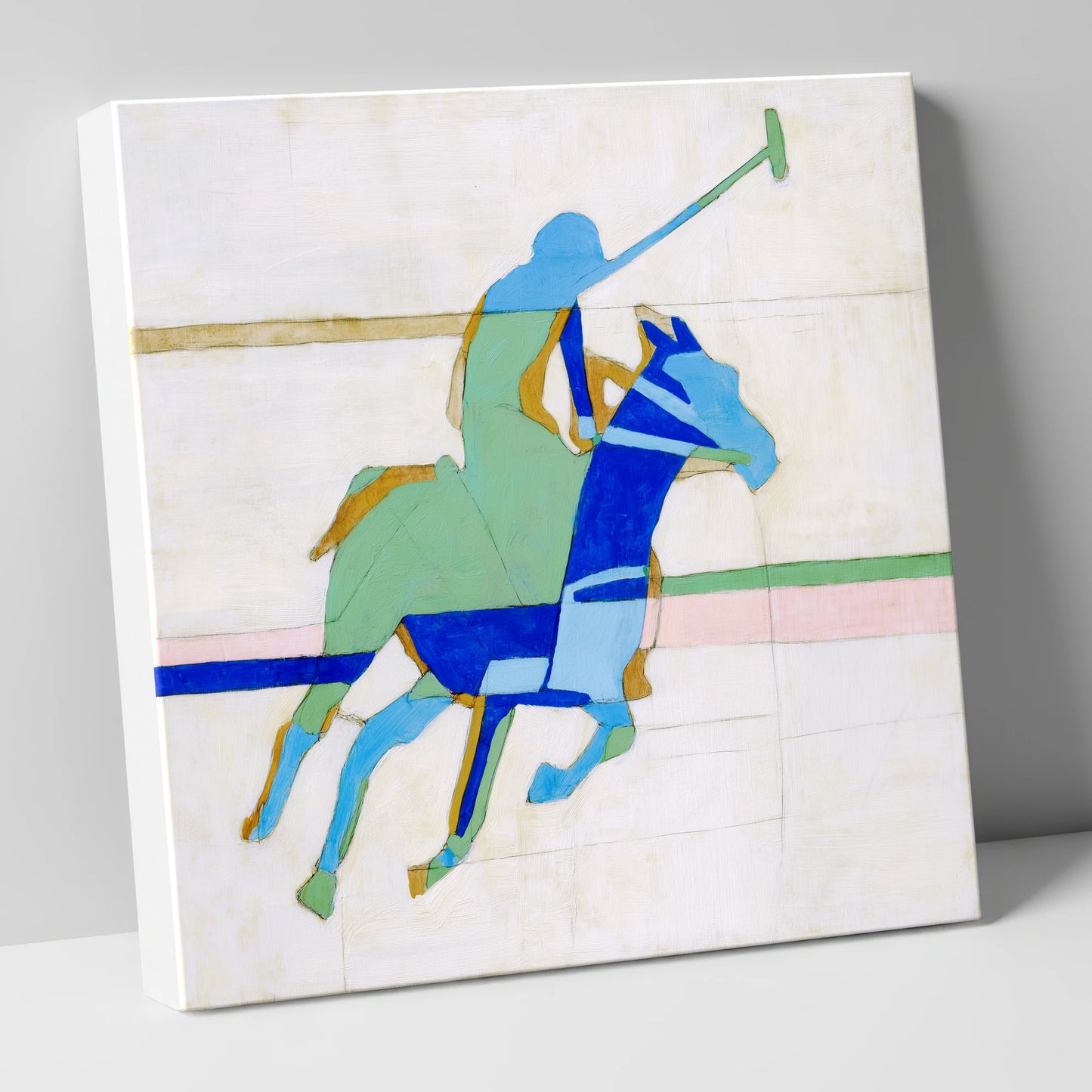 Dynamic Azure Polo polo horse canvas wall art