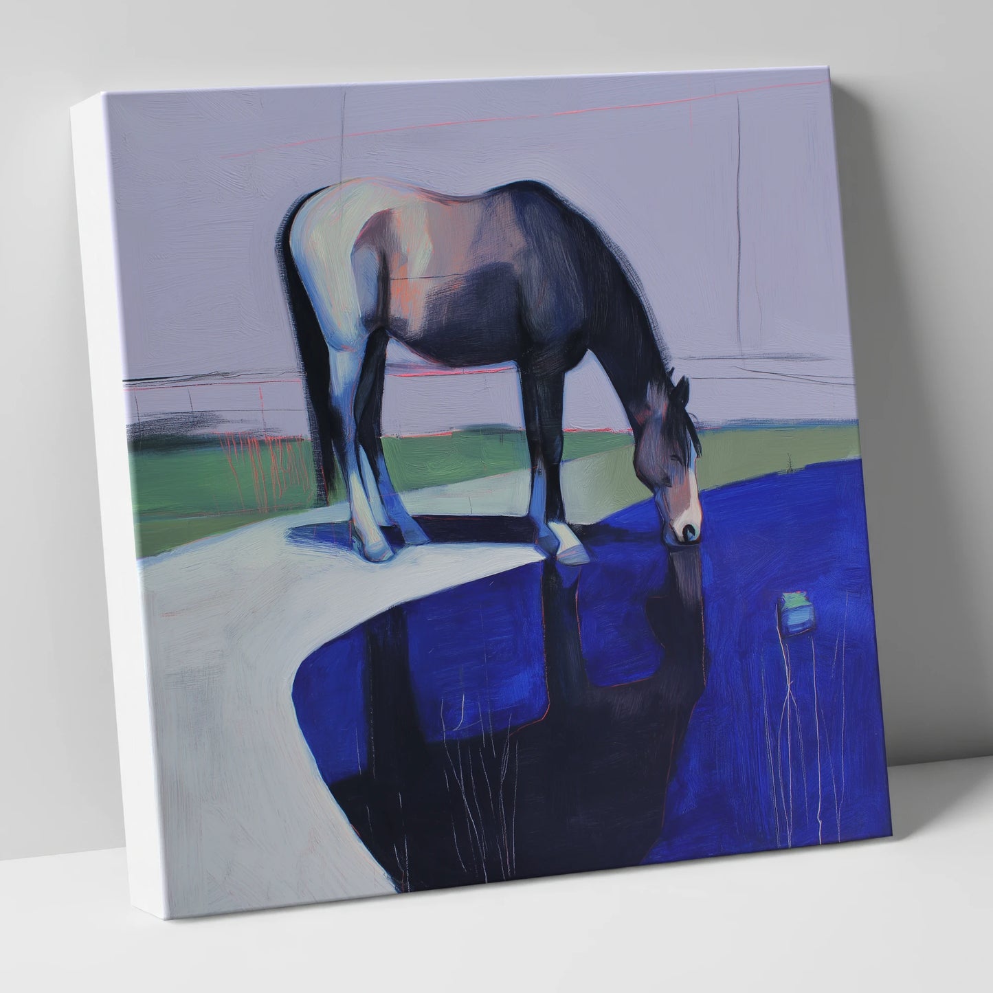 Sapphire Reflection horse landscape canvas wall art