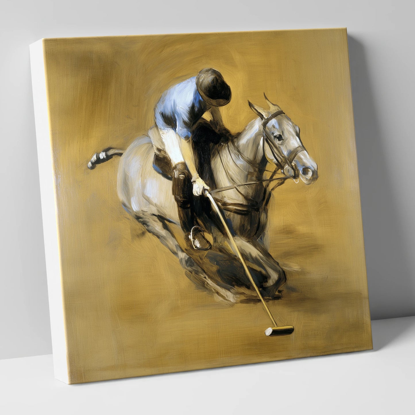 The Decisive Swing polo horse canvas wall art
