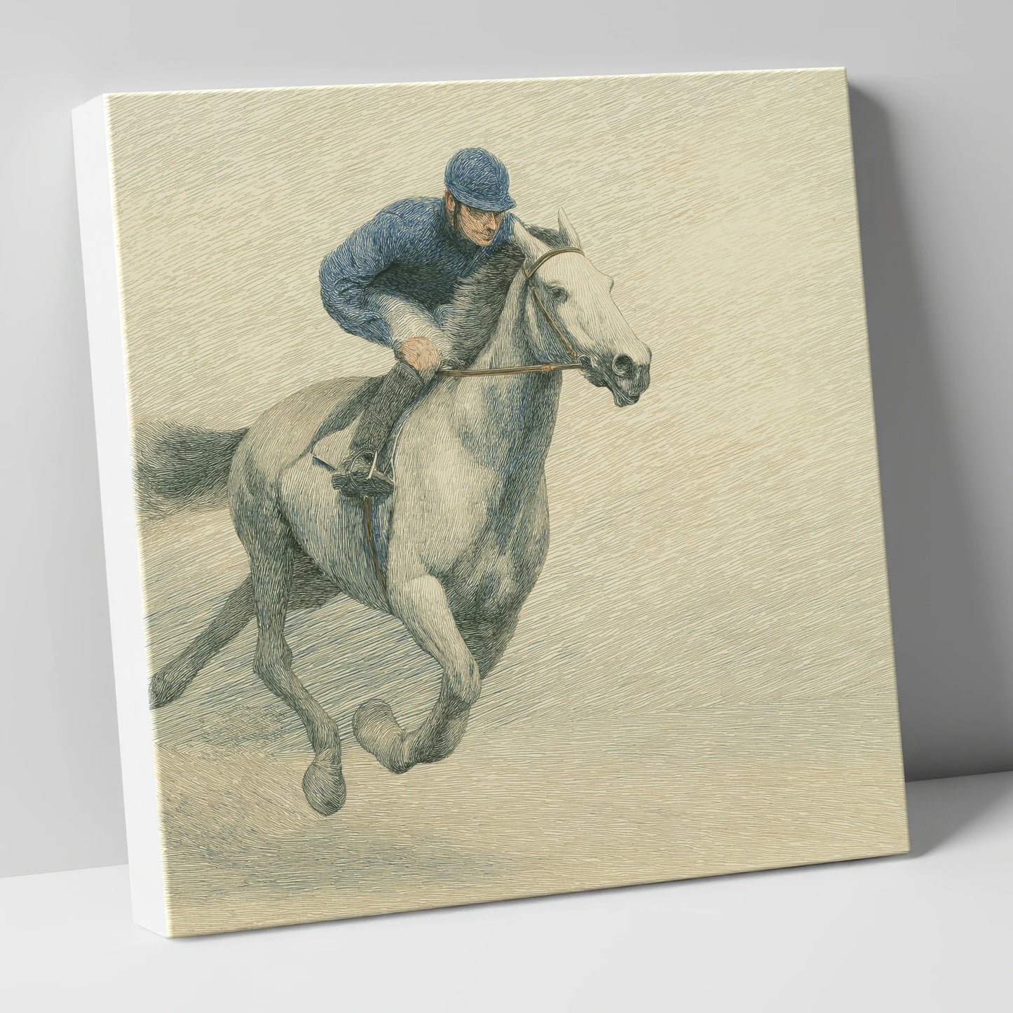 Racing the Grey racing horse canvas wall art