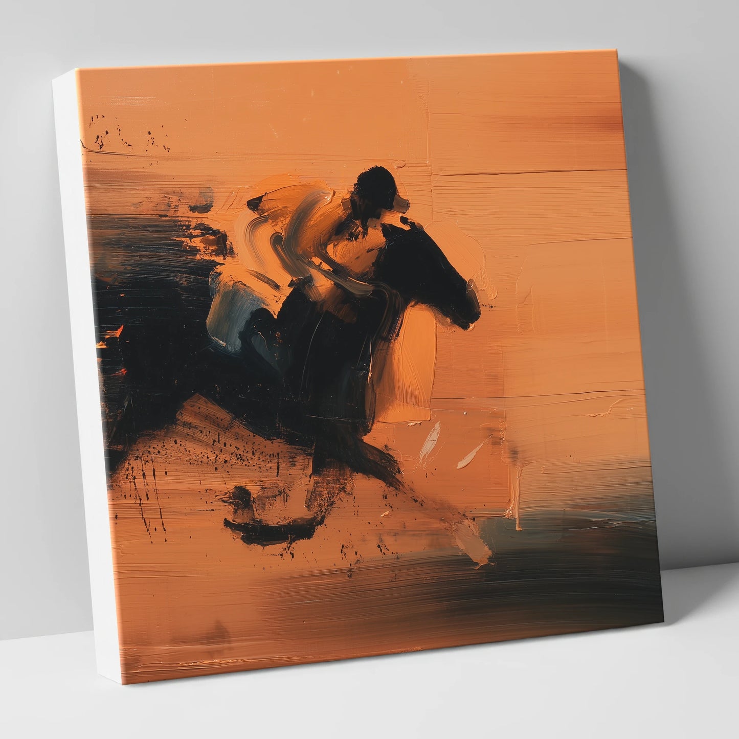 Amber Gallop racing horse canvas wall art