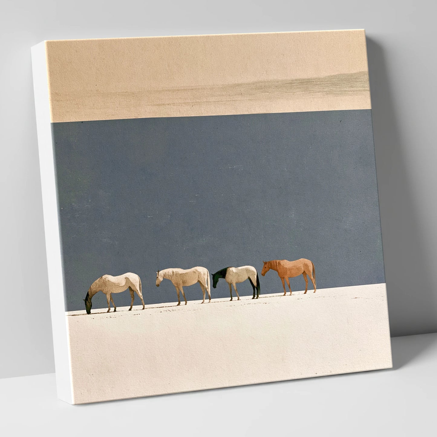 Stillness on the Horizon horse landscape canvas wall art
