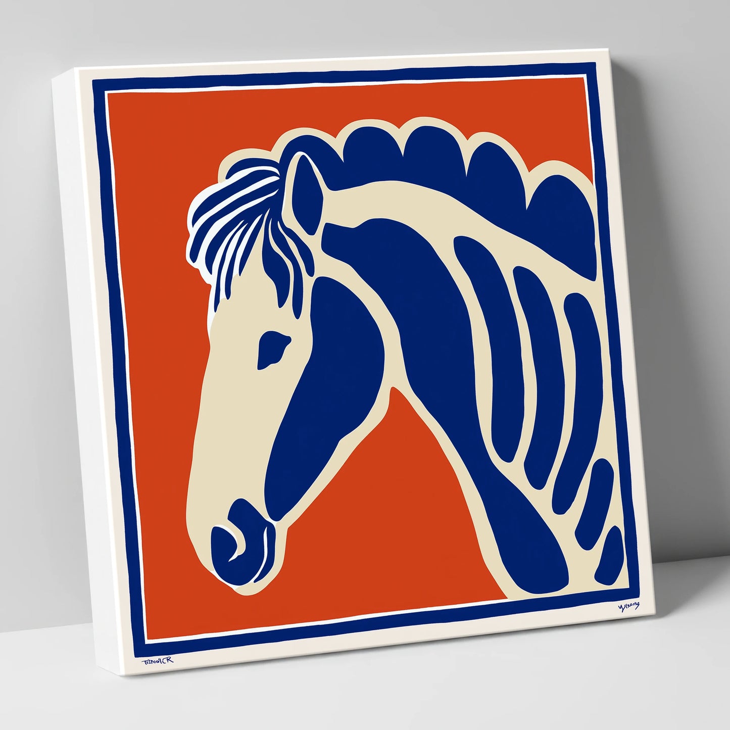 Cobalt Equine Profile horse portrait canvas wall art