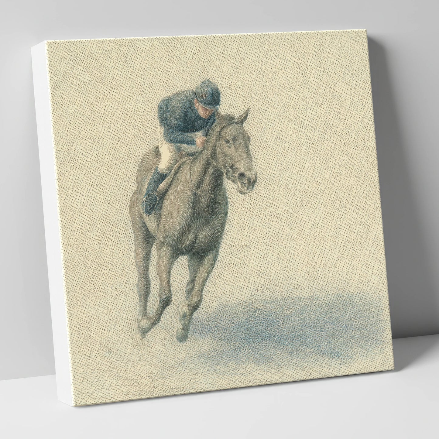 Steady Stride racing horse canvas wall art