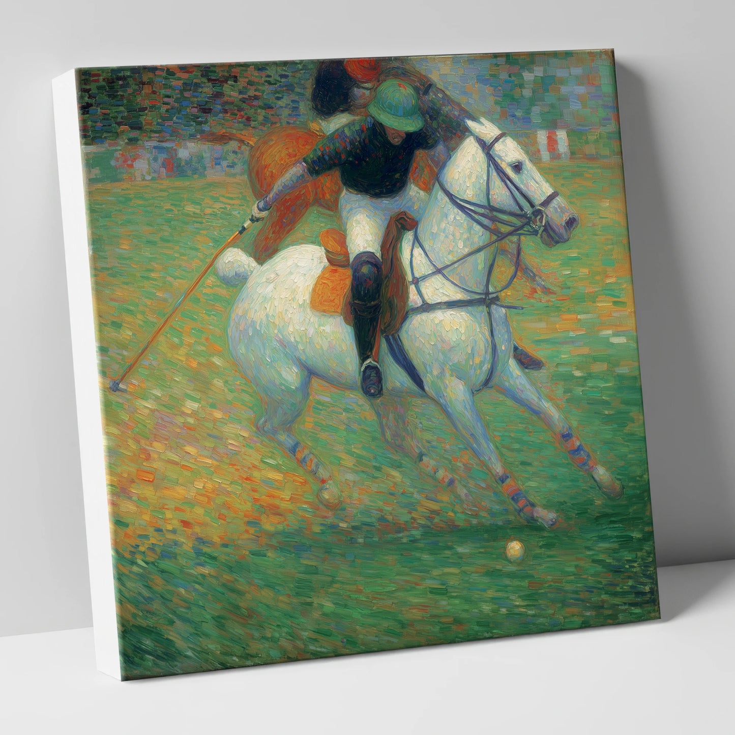 Luminous Polo Charge polo horse canvas wall art