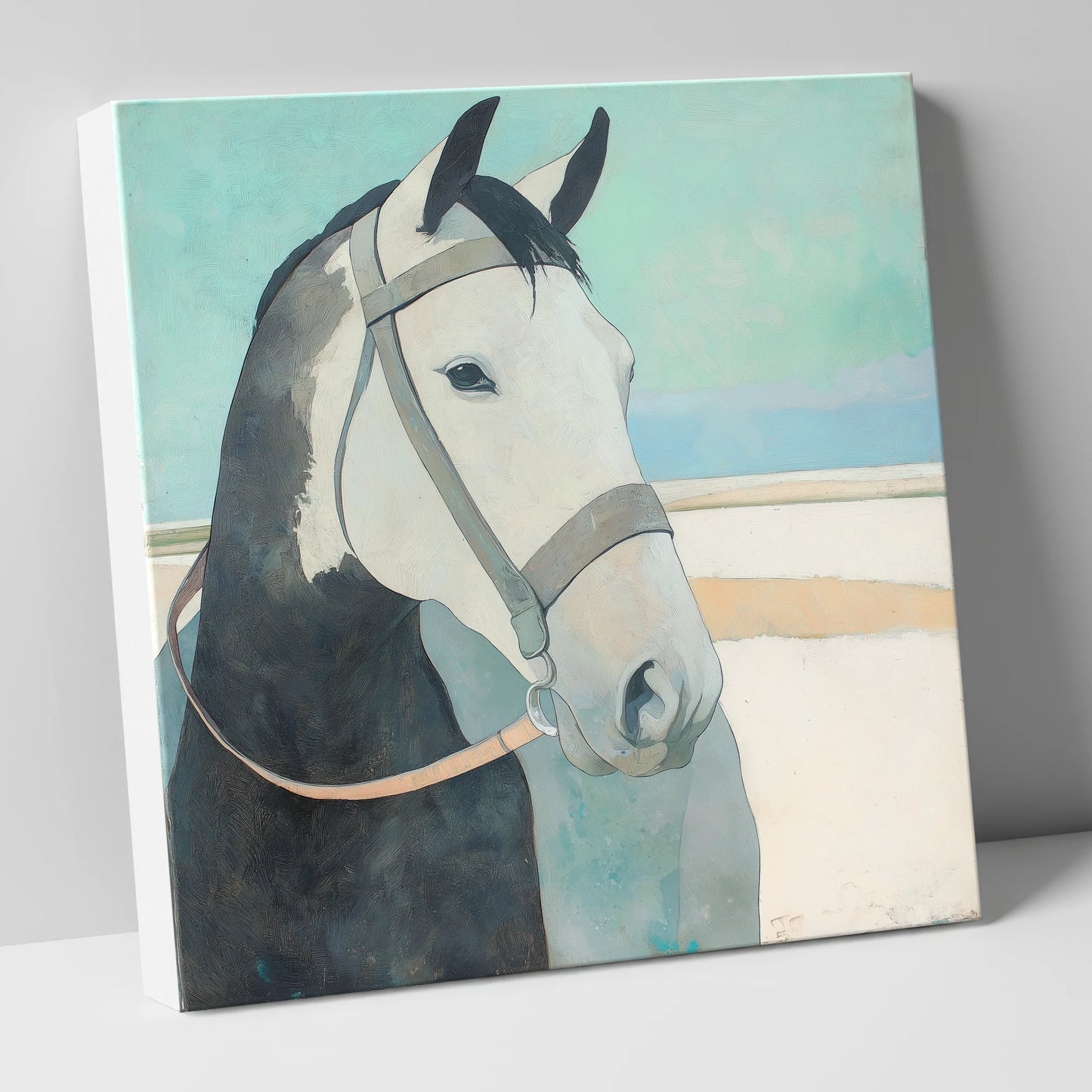 Modern Working Grey working horse canvas wall art