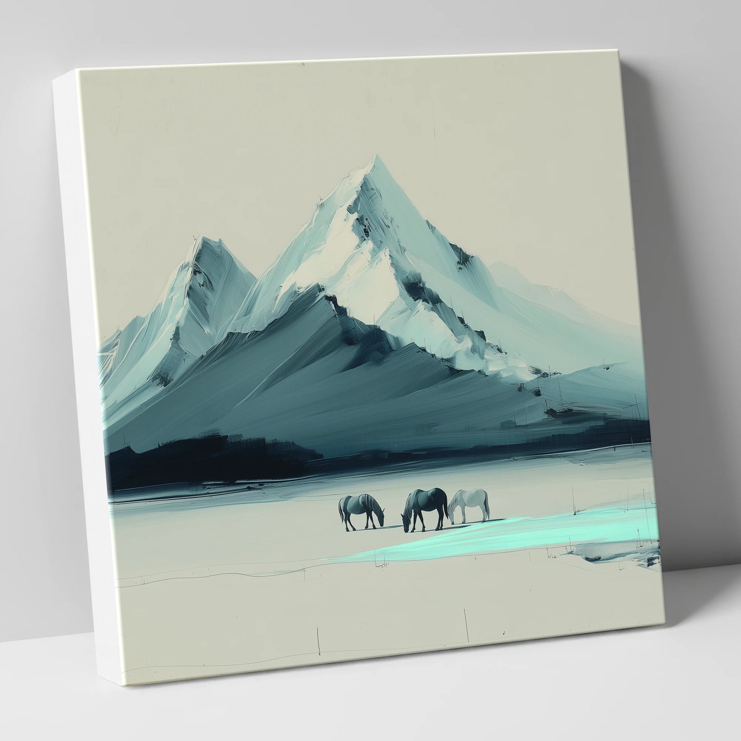 Alpine Valley Grazing horse landscape canvas wall art